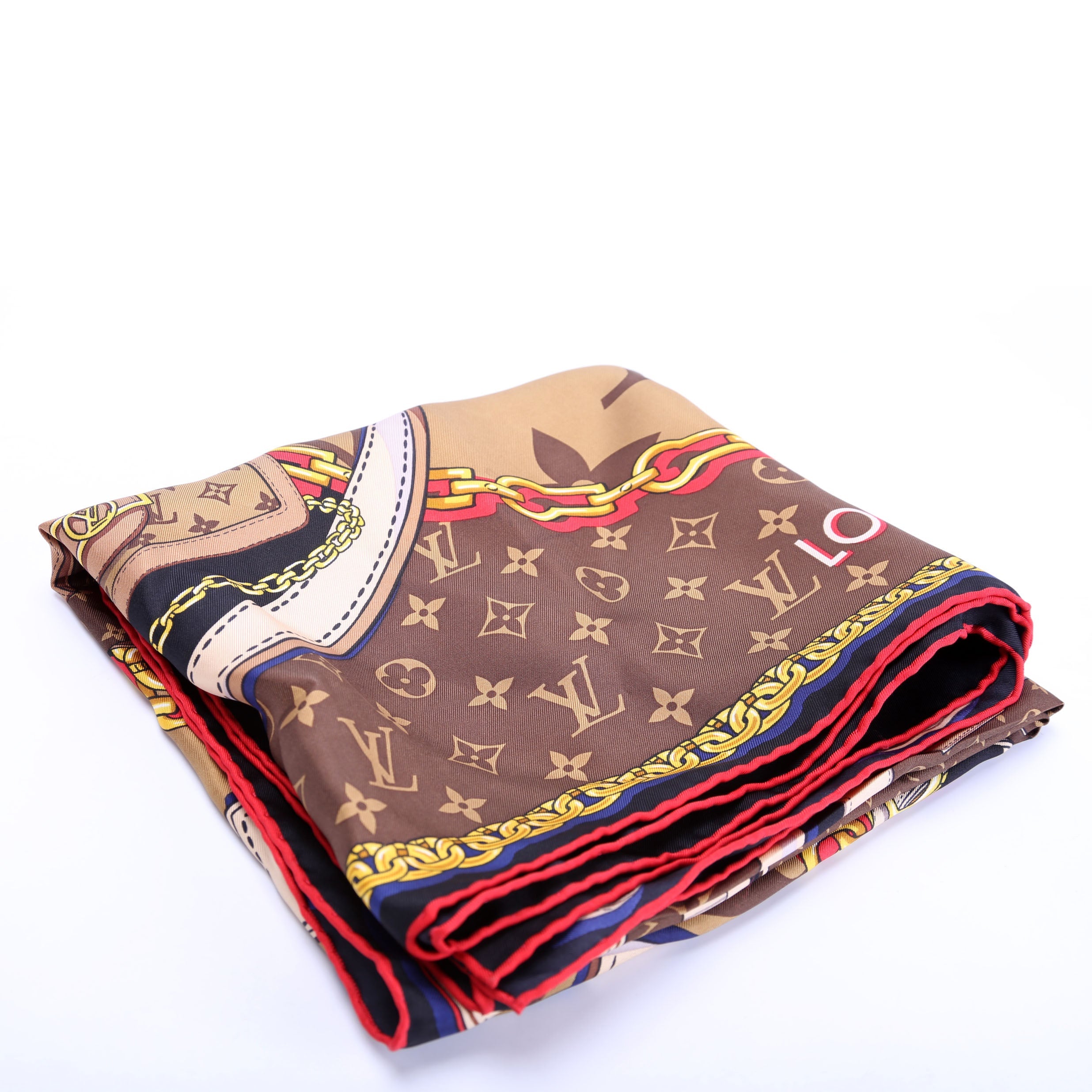 Tribute To Square Silk Scarf Brown/Multi