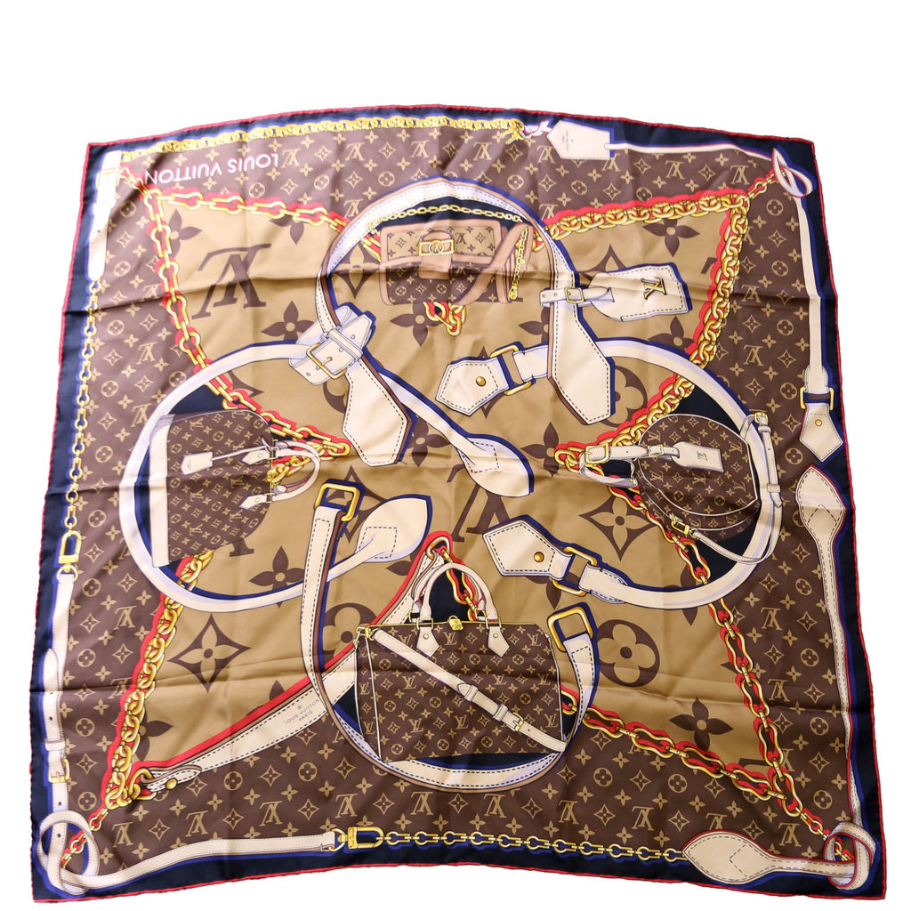 Tribute To Square Silk Scarf Brown/Multi