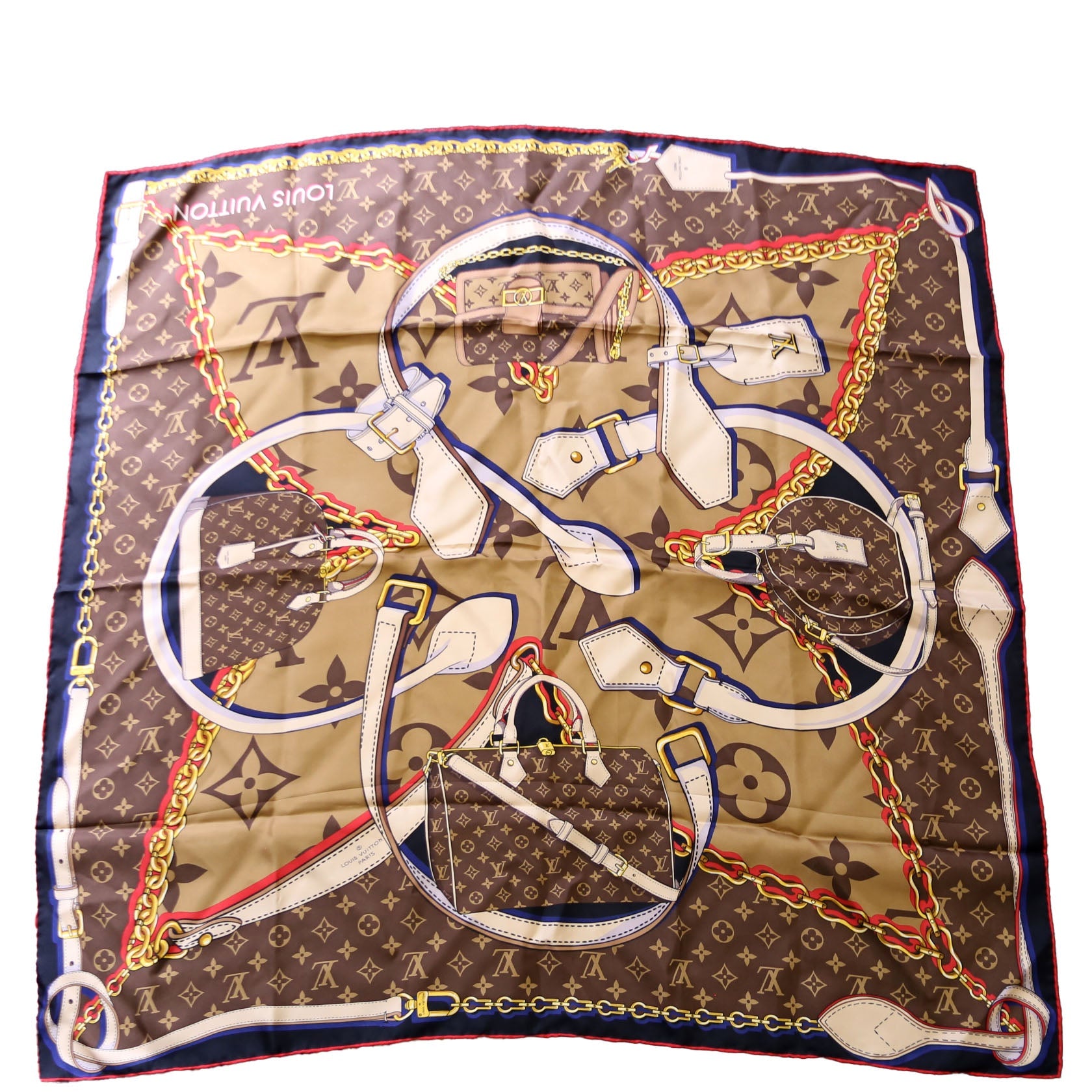Tribute To Square Silk Scarf Brown/Multi