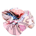 Be Mindful Trop Chou Silk Monogram Scrunchie Pink/Multicolor