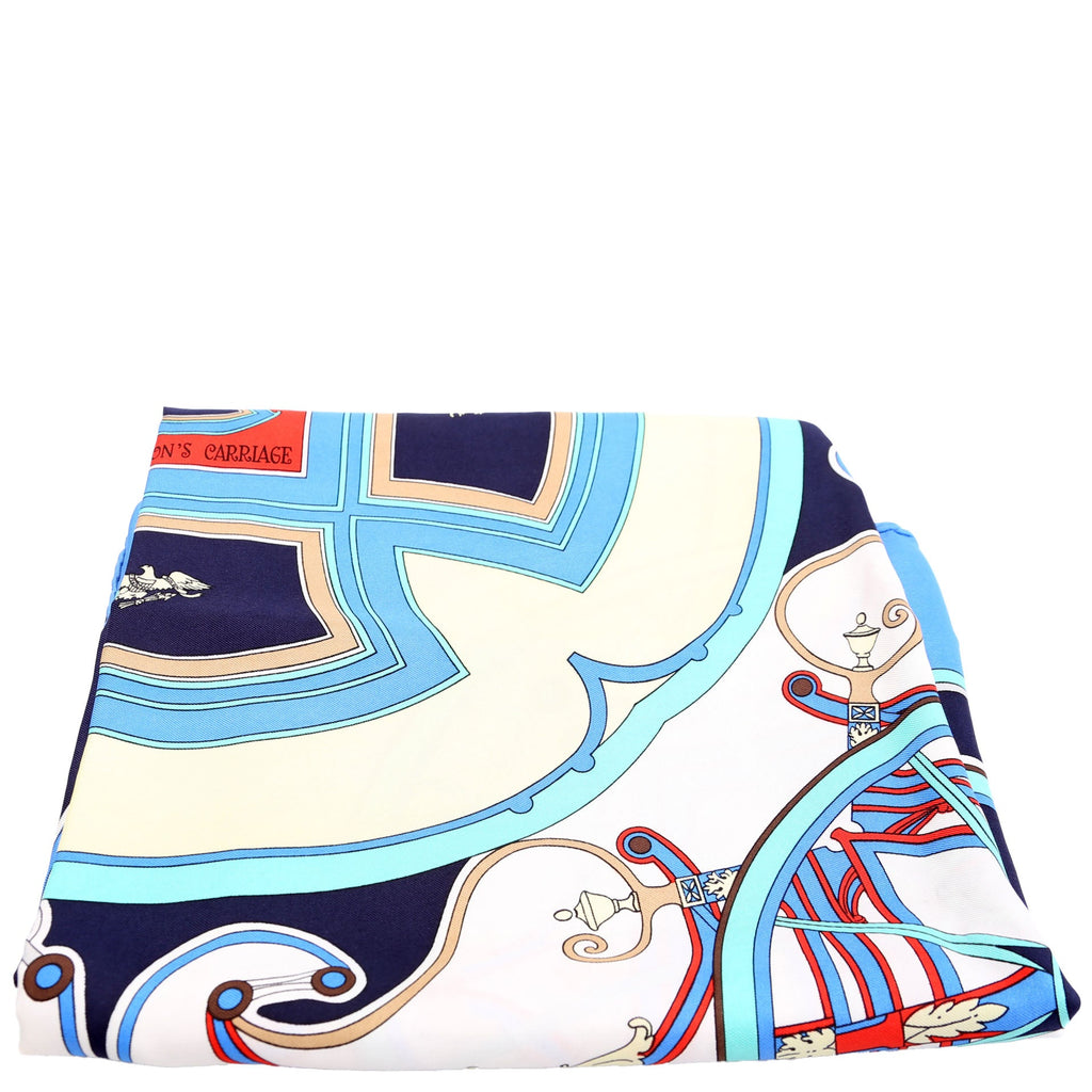 Washingtons Carriage 90 Silk Scarf Blue/Multicolor