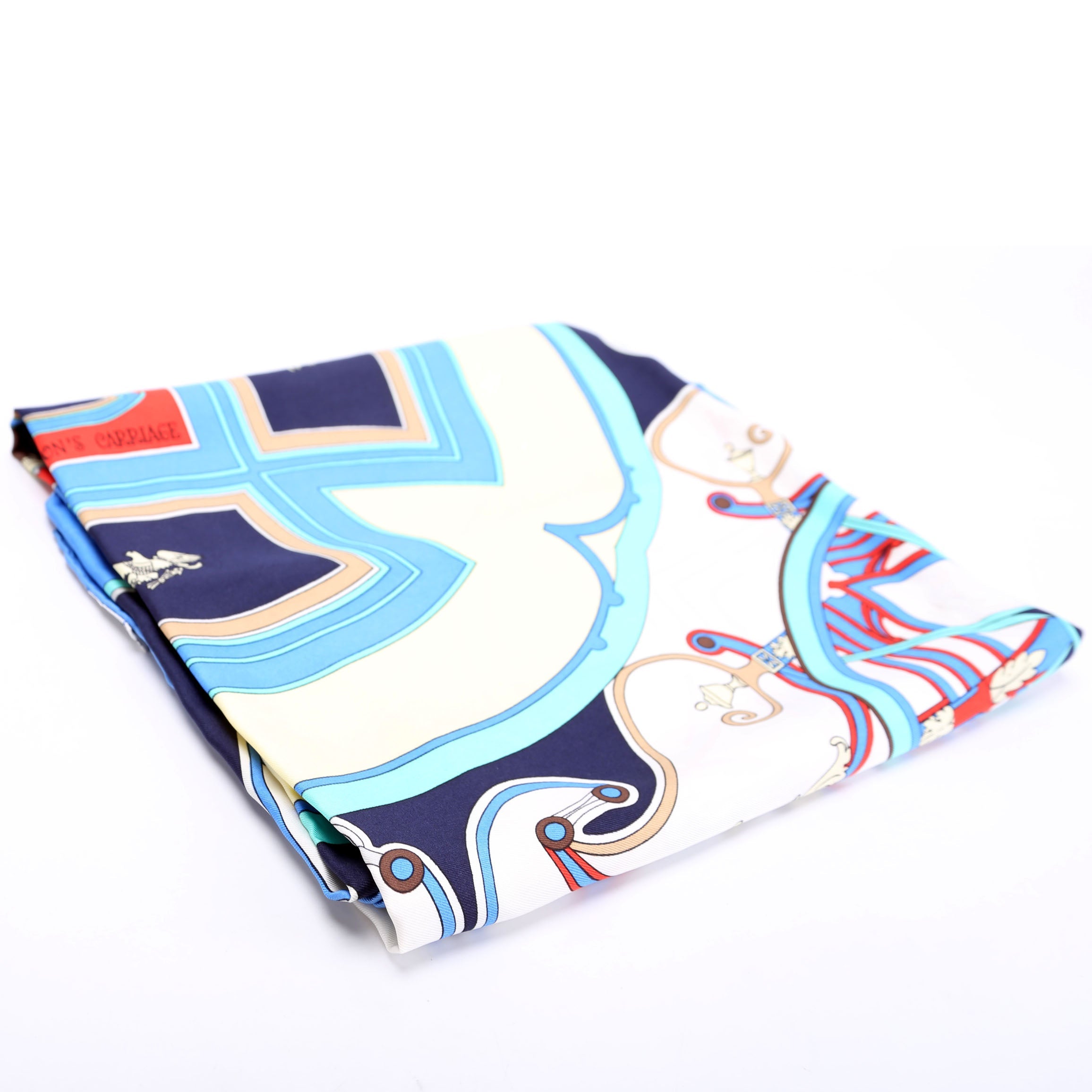 Washingtons Carriage 90 Silk Scarf Blue/Multicolor