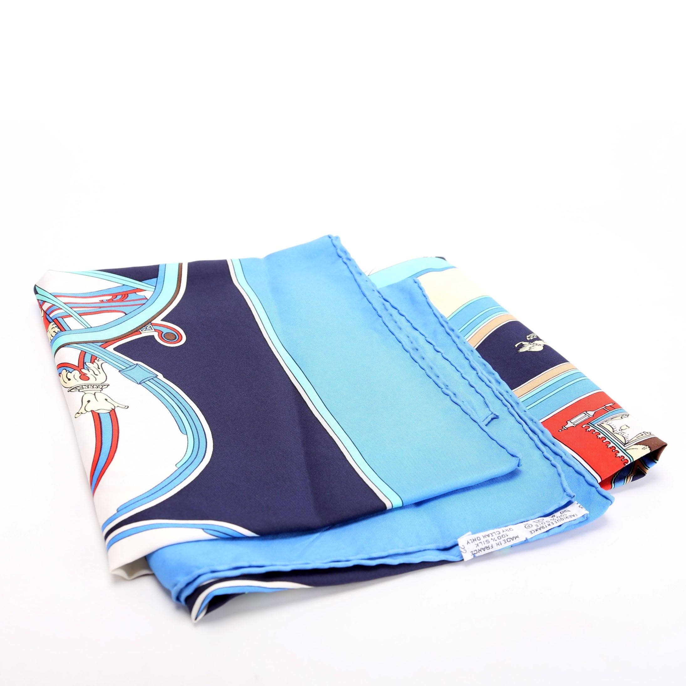 Washingtons Carriage 90 Silk Scarf Blue/Multicolor