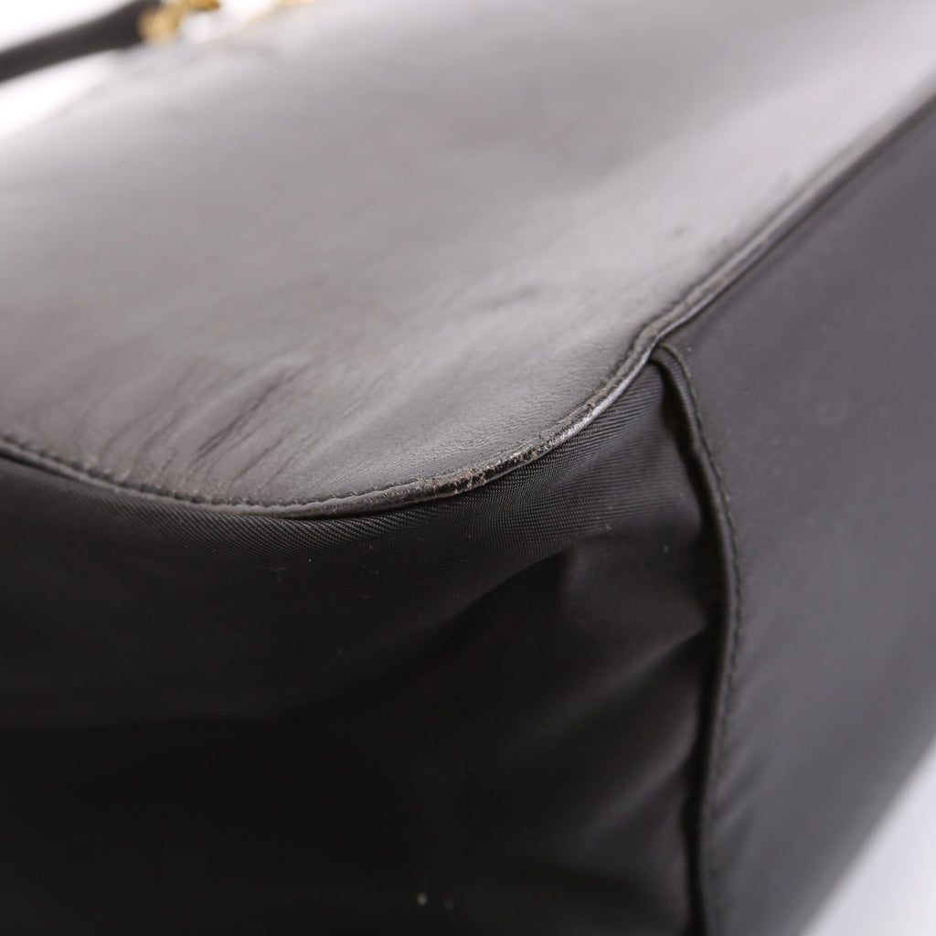 Nappa Leather Top Handle Chain Bag Vintage