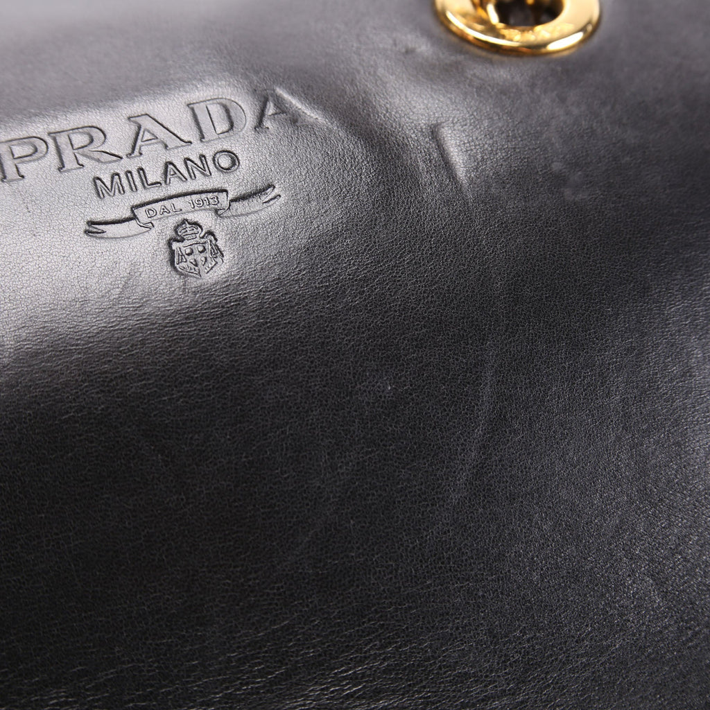 Nappa Leather Top Handle Chain Bag Vintage