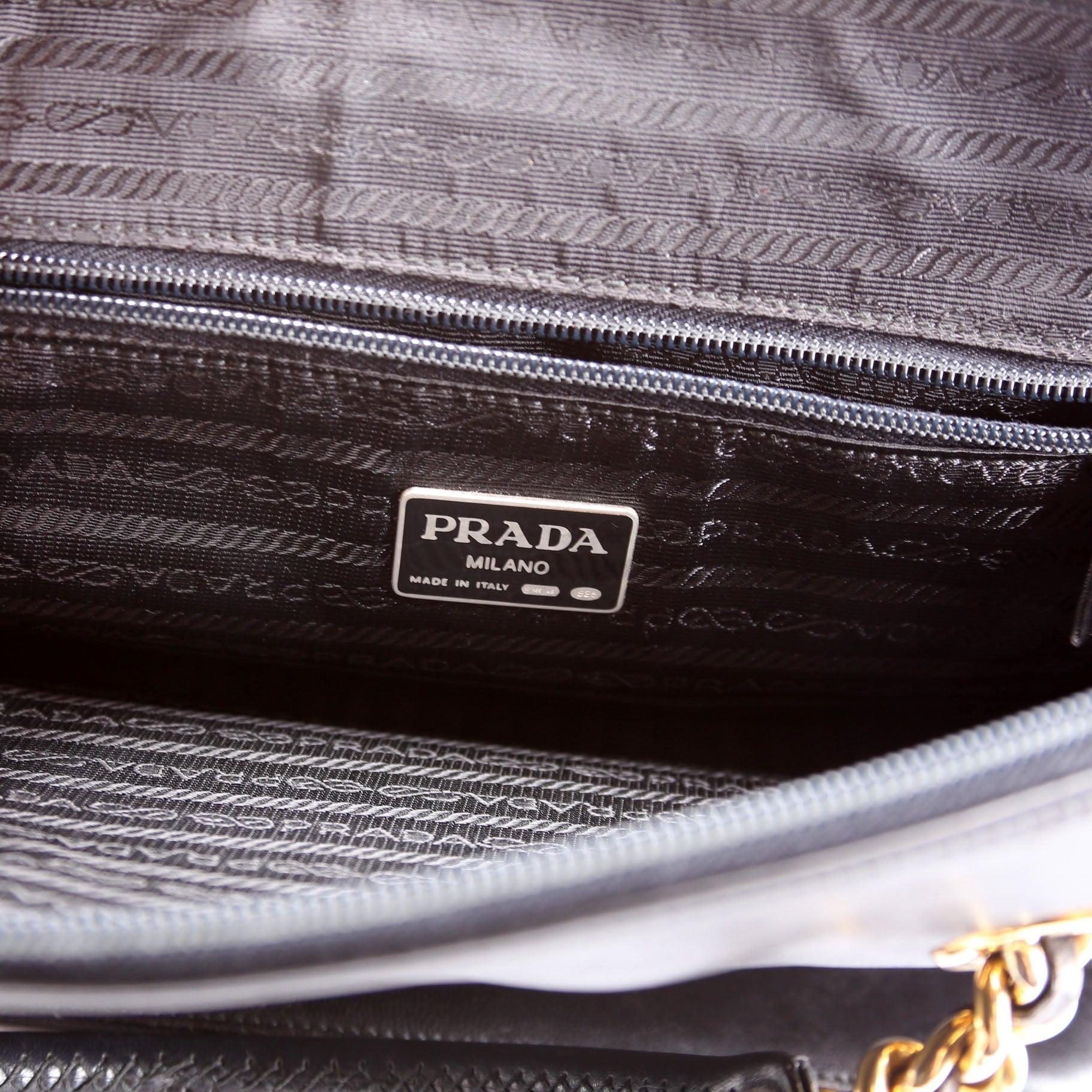 Nappa Leather Top Handle Chain Bag Vintage