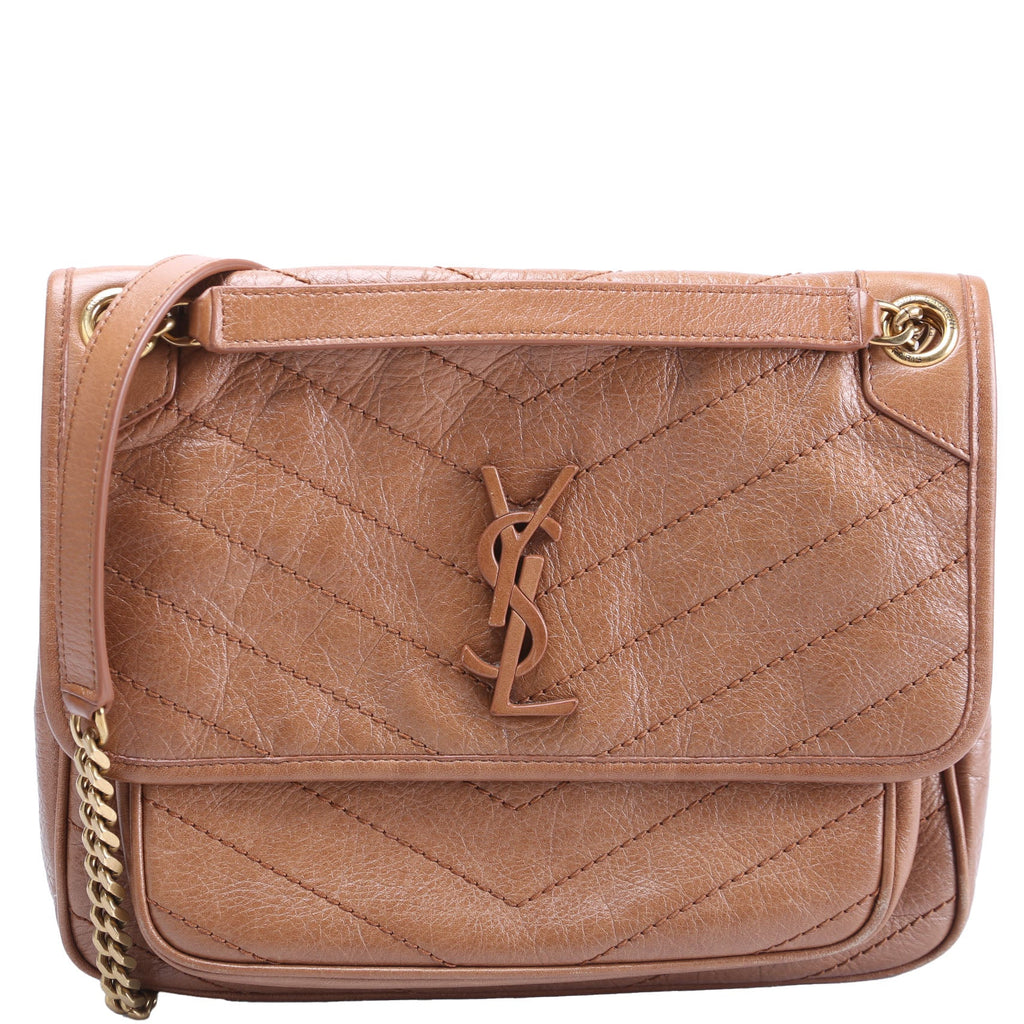 Niki Medium Crinkle Leather 633158 Brown