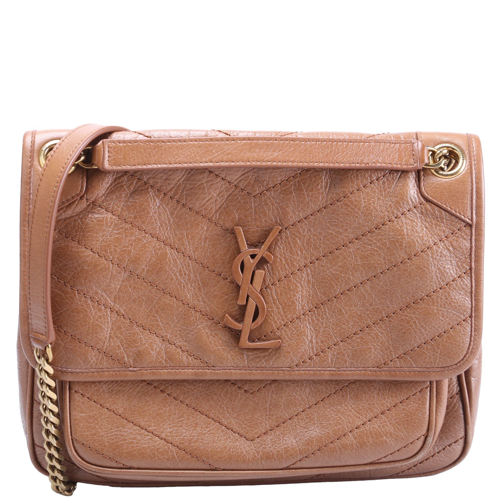 Niki Medium Crinkle Leather 633158 Brown