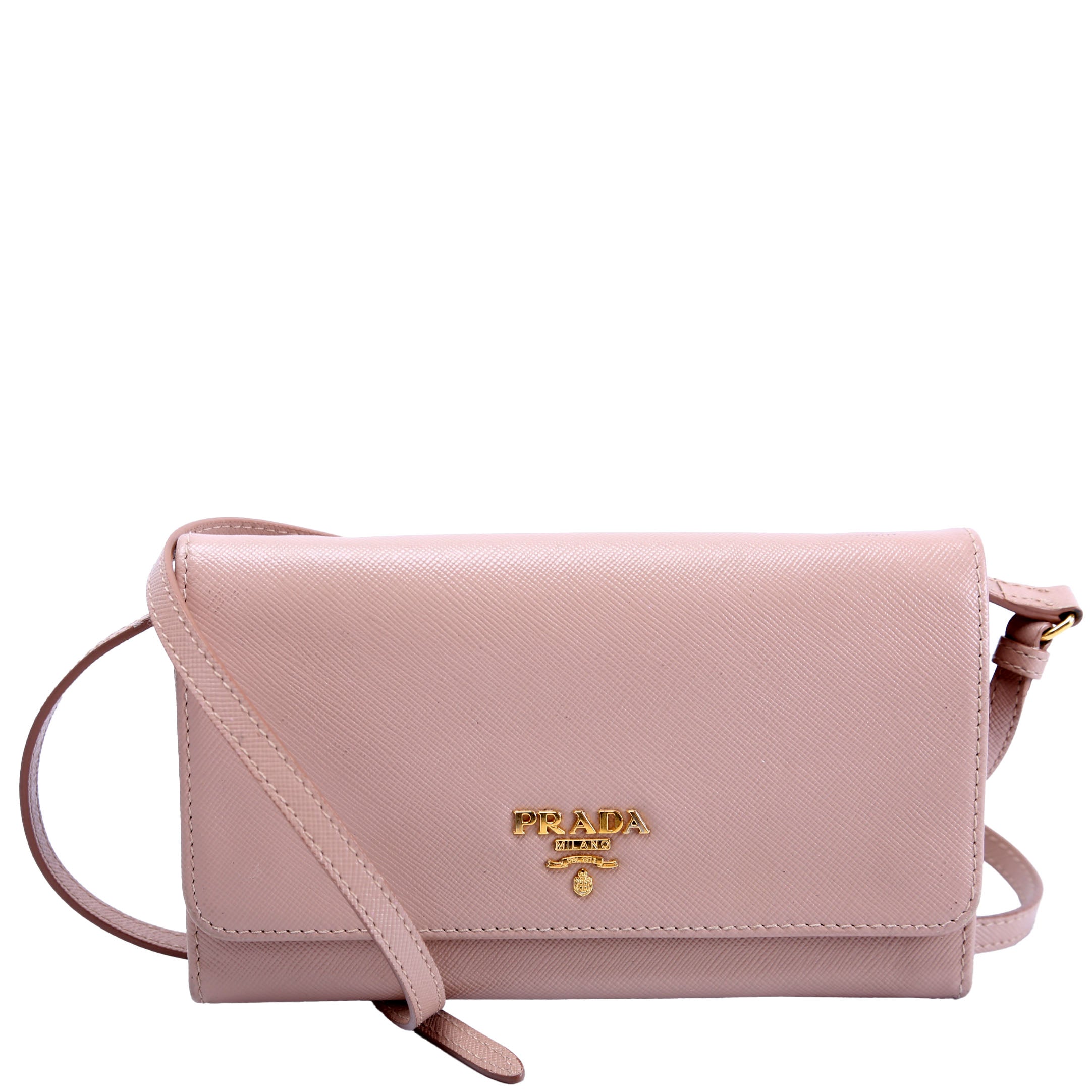 Saffiano Wallet On Strap Nude