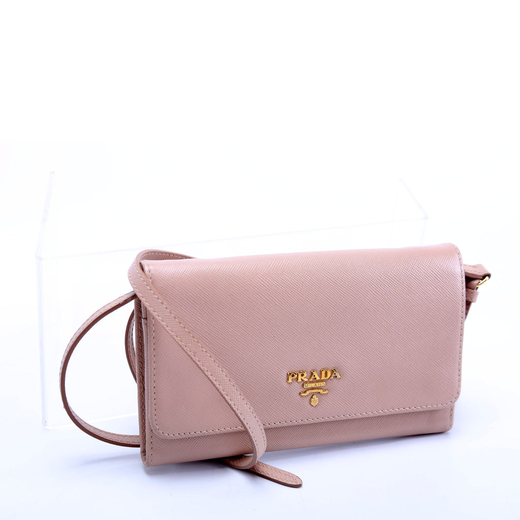 Saffiano Wallet On Strap Nude