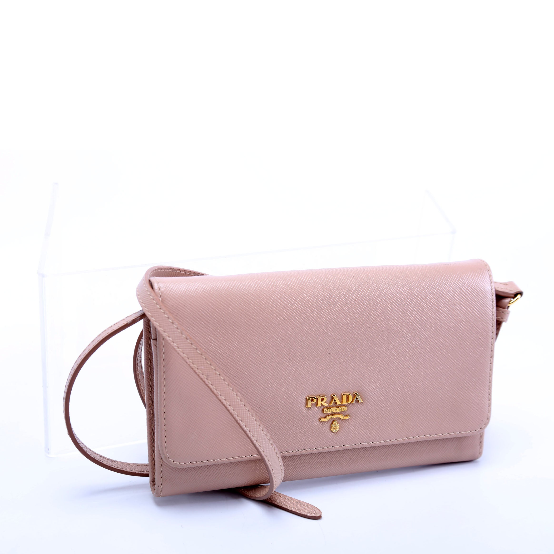 Saffiano Wallet On Strap Nude