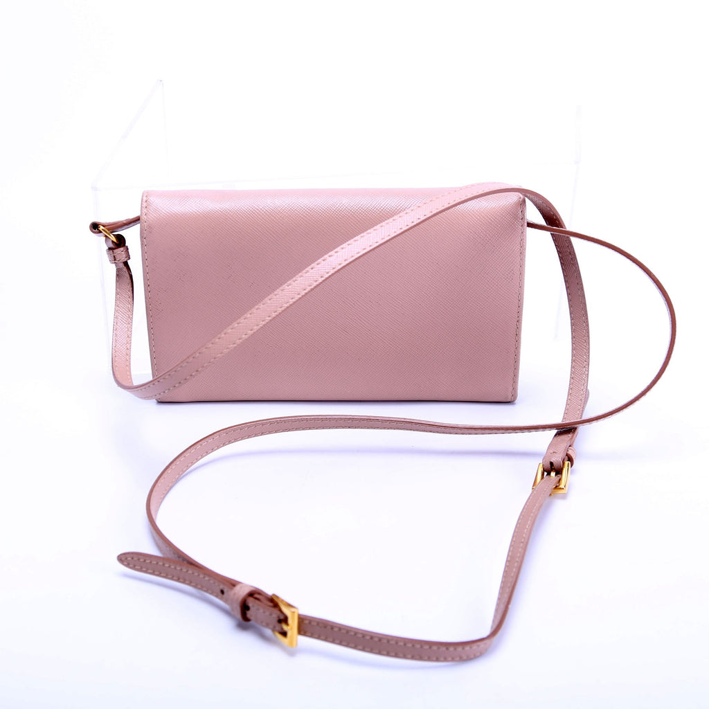 Saffiano Wallet On Strap Nude