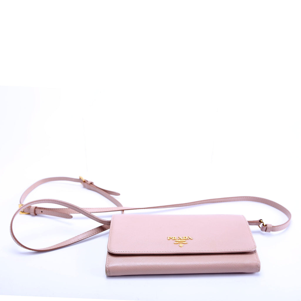 Saffiano Wallet On Strap Nude