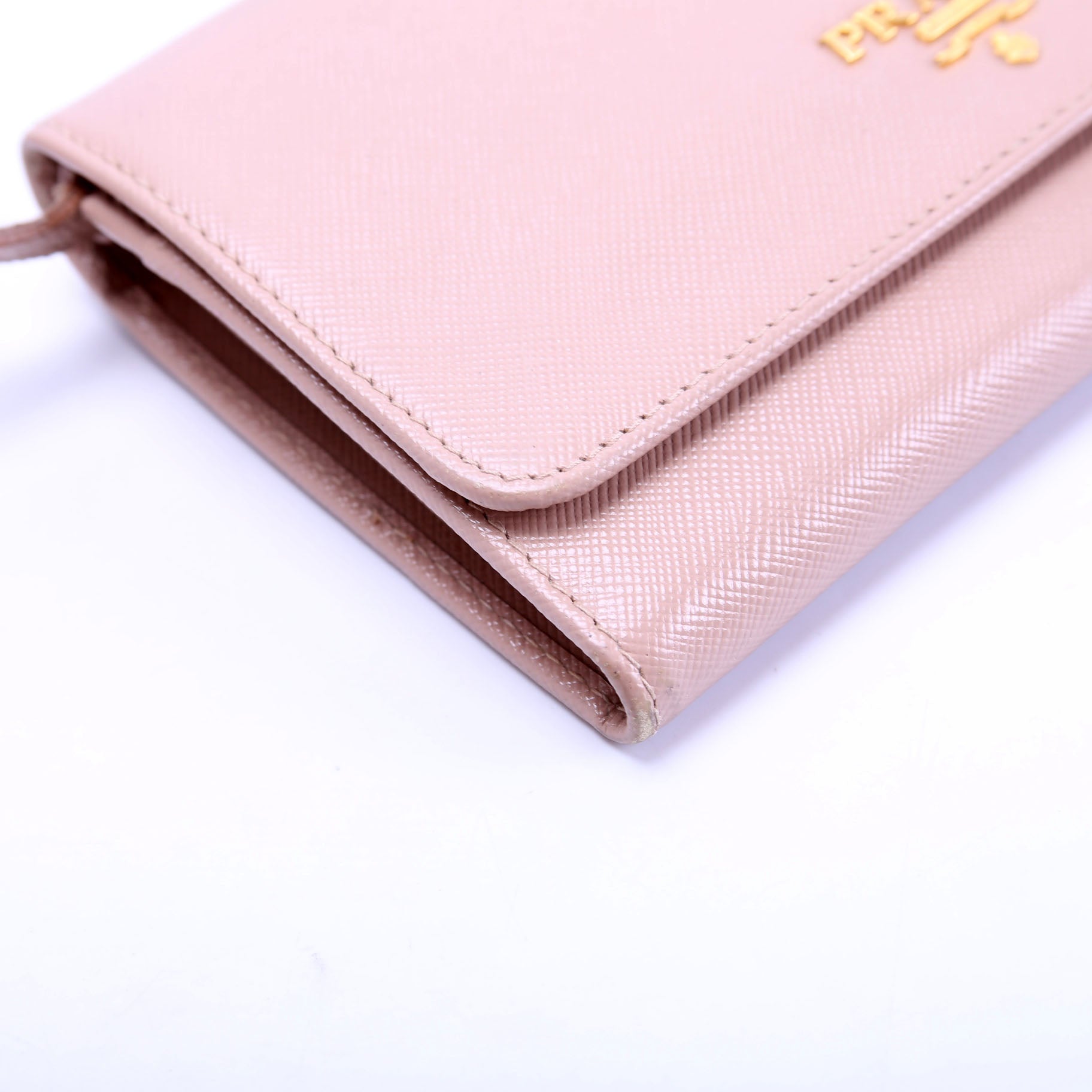 Saffiano Wallet On Strap Nude