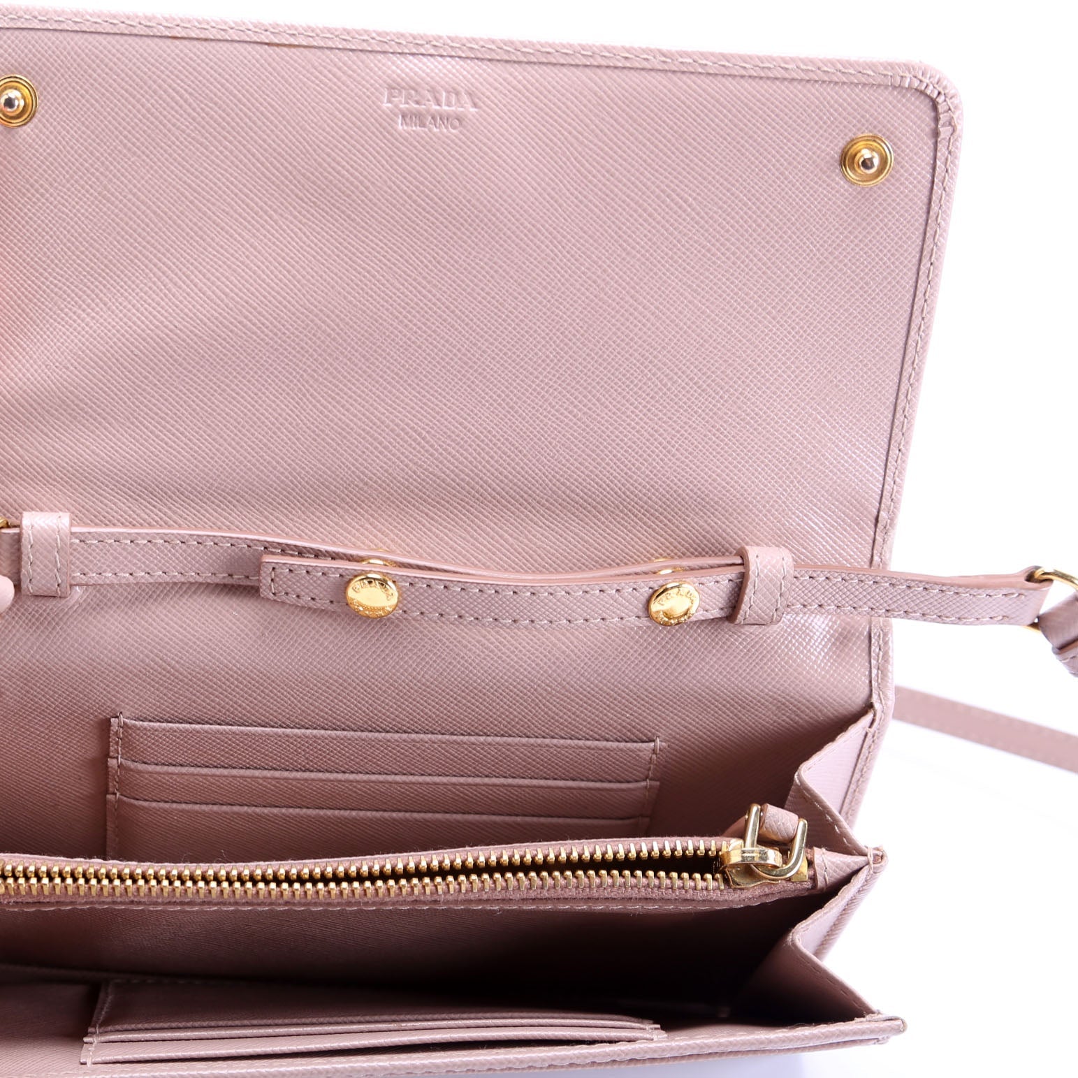Saffiano Wallet On Strap Nude