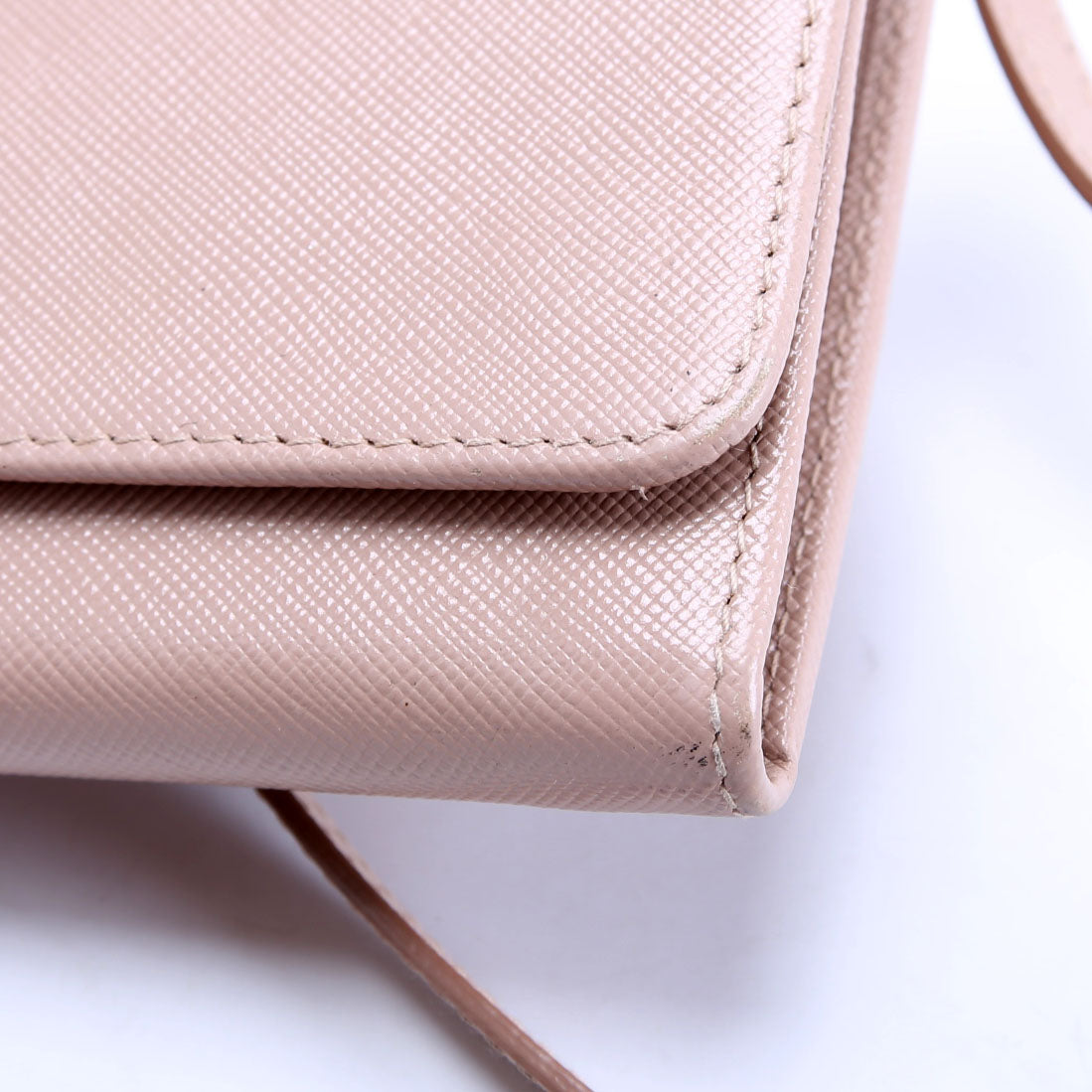 Saffiano Wallet On Strap Nude