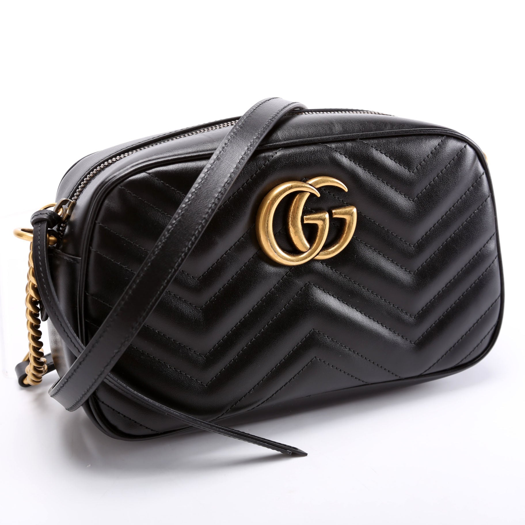 447632 Marmont Small Leather Camera Black