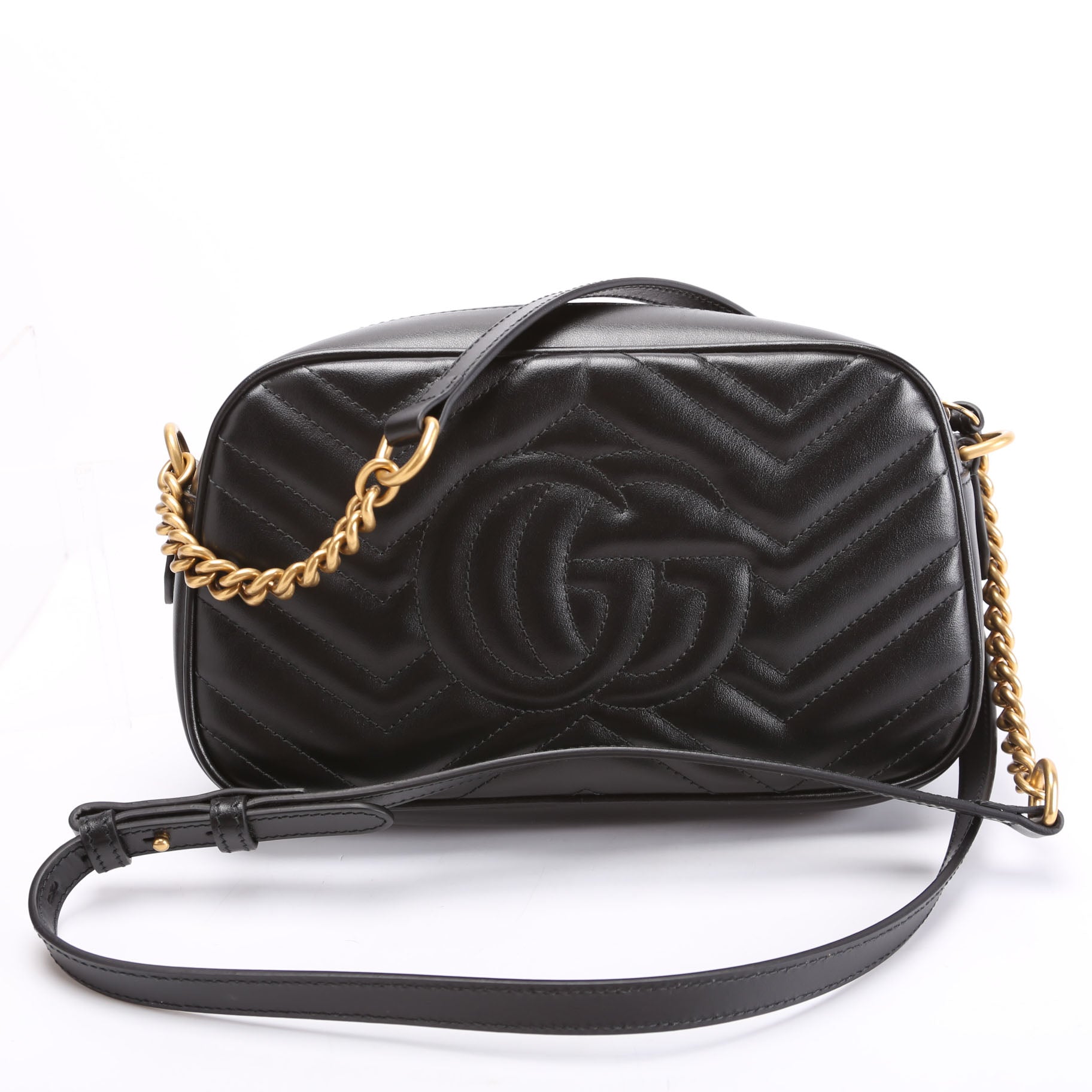 447632 Marmont Small Leather Camera Black
