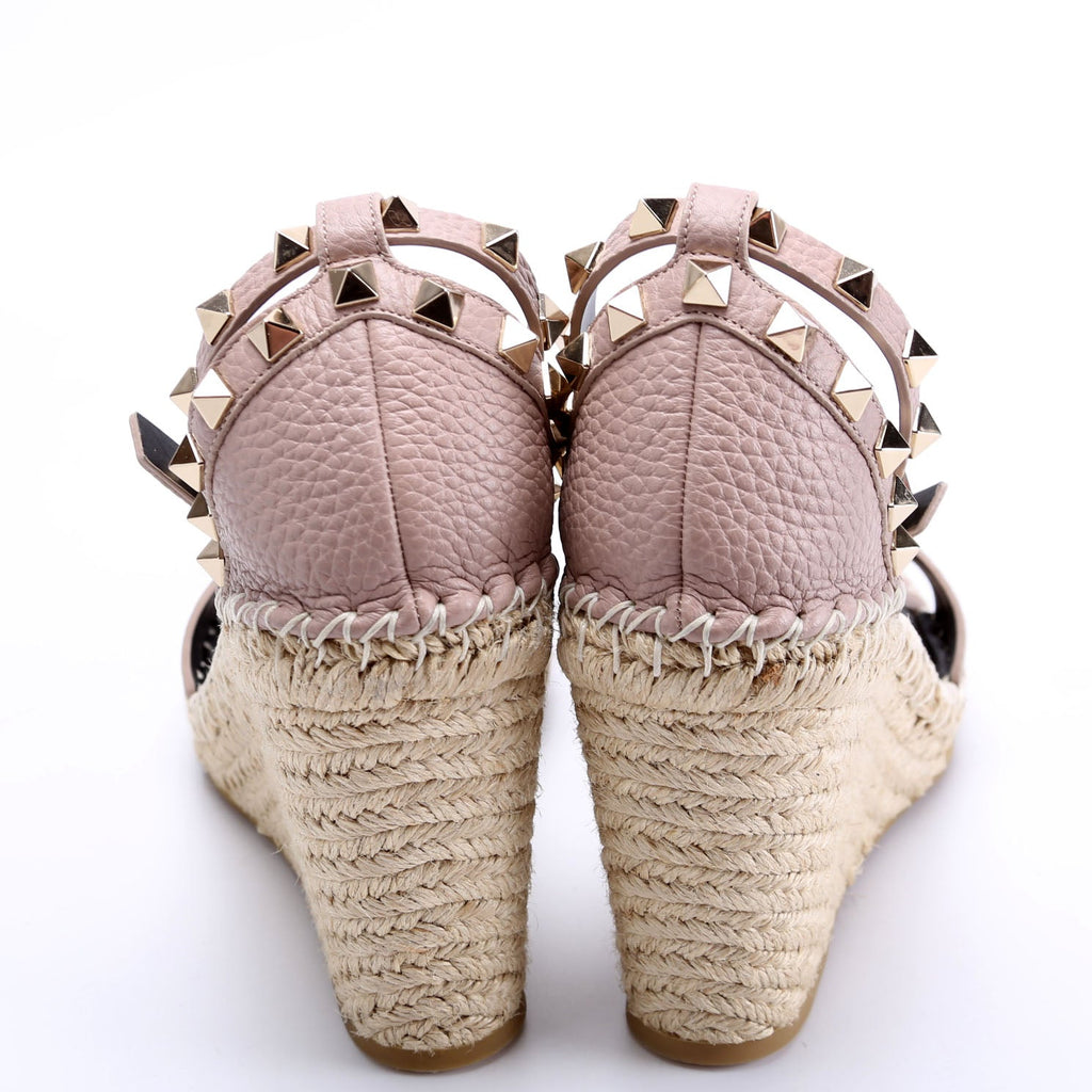 Rockstud Espadrille Wedges Size 37 Taupe
