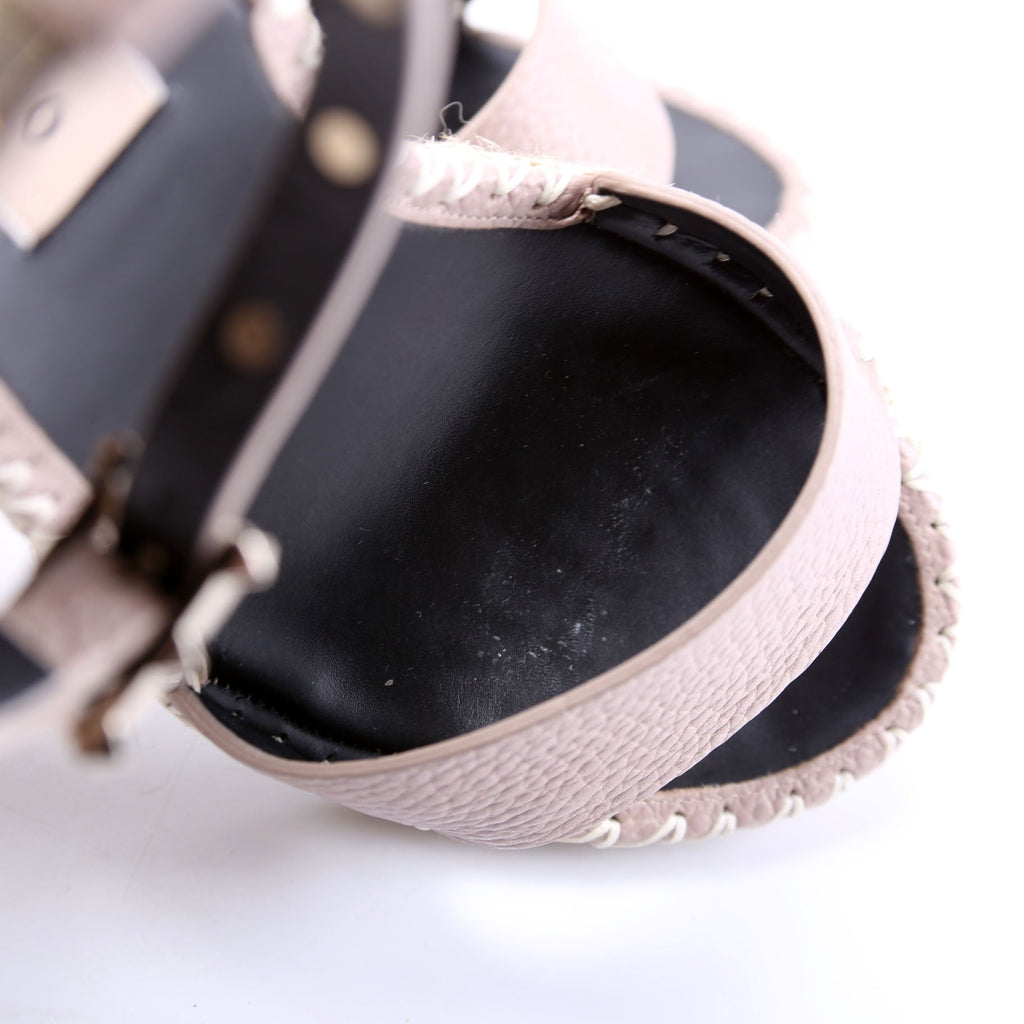 Rockstud Espadrille Wedges Size 37 Taupe