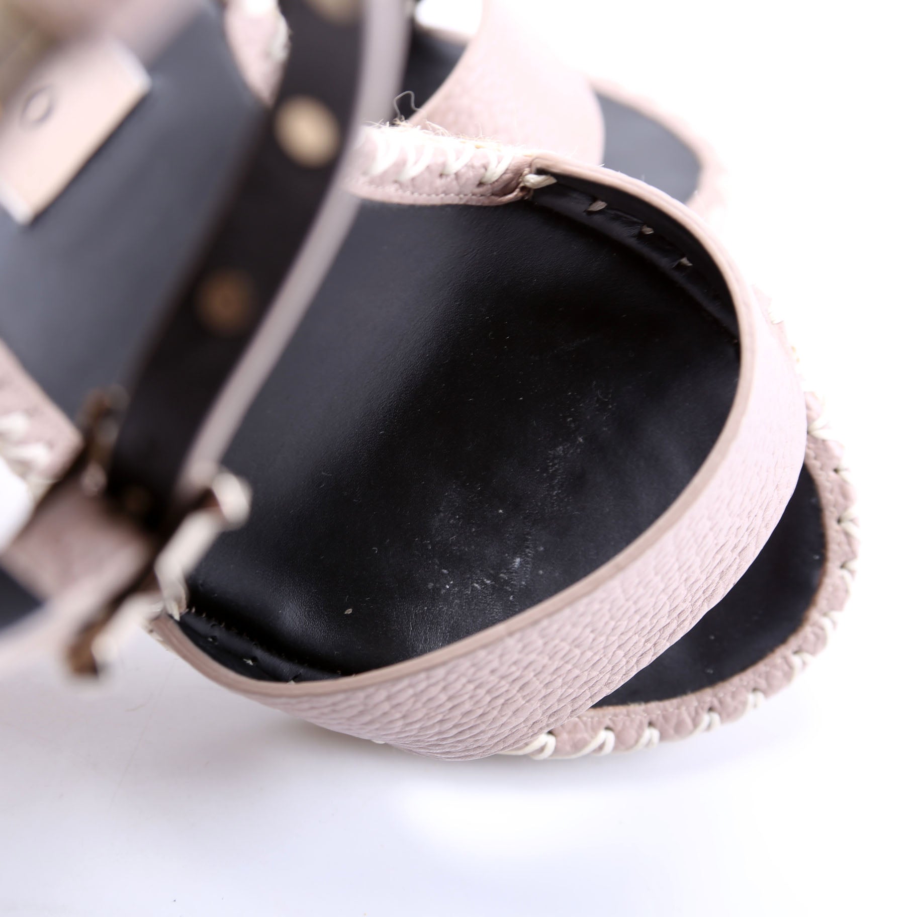 Rockstud Espadrille Wedges Size 37 Taupe