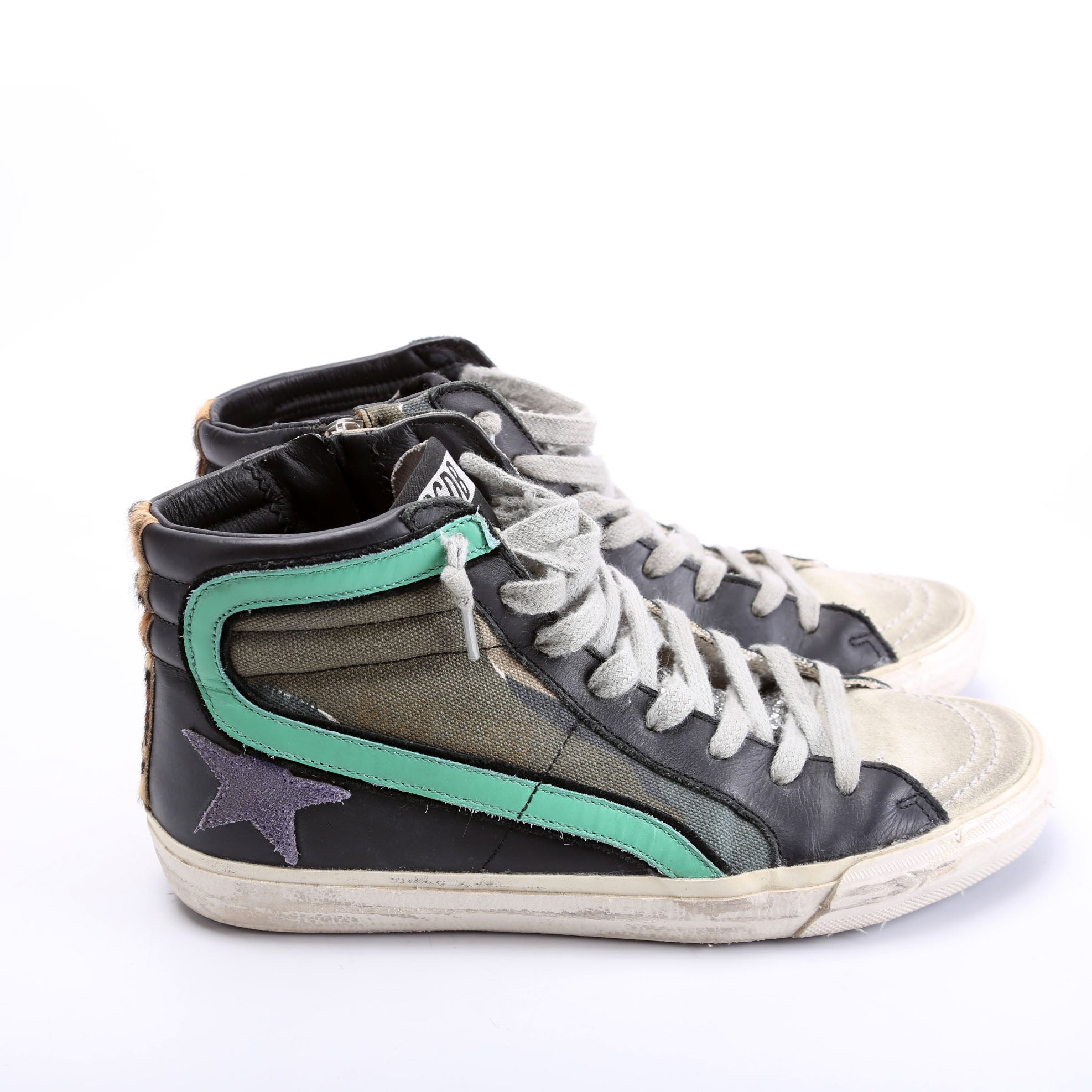 Slide Sneakers Size 38 Black/Green