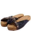 Satin FF Twist Espadrille Slide Size 37 Brown/Black