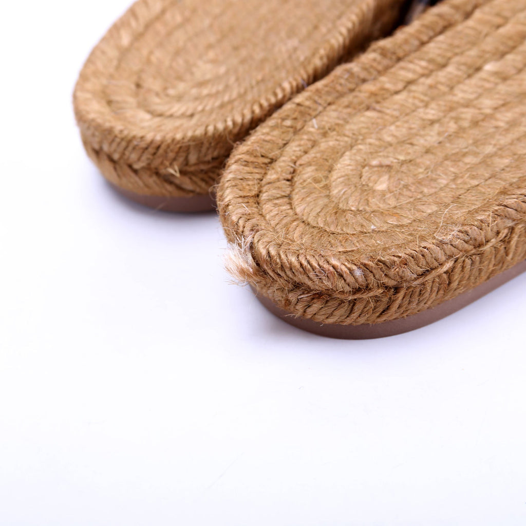 Satin FF Twist Espadrille Slide Size 37 Brown/Black