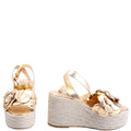 Atelier Flowers Espadrille Sandals Size 38.5 Gold