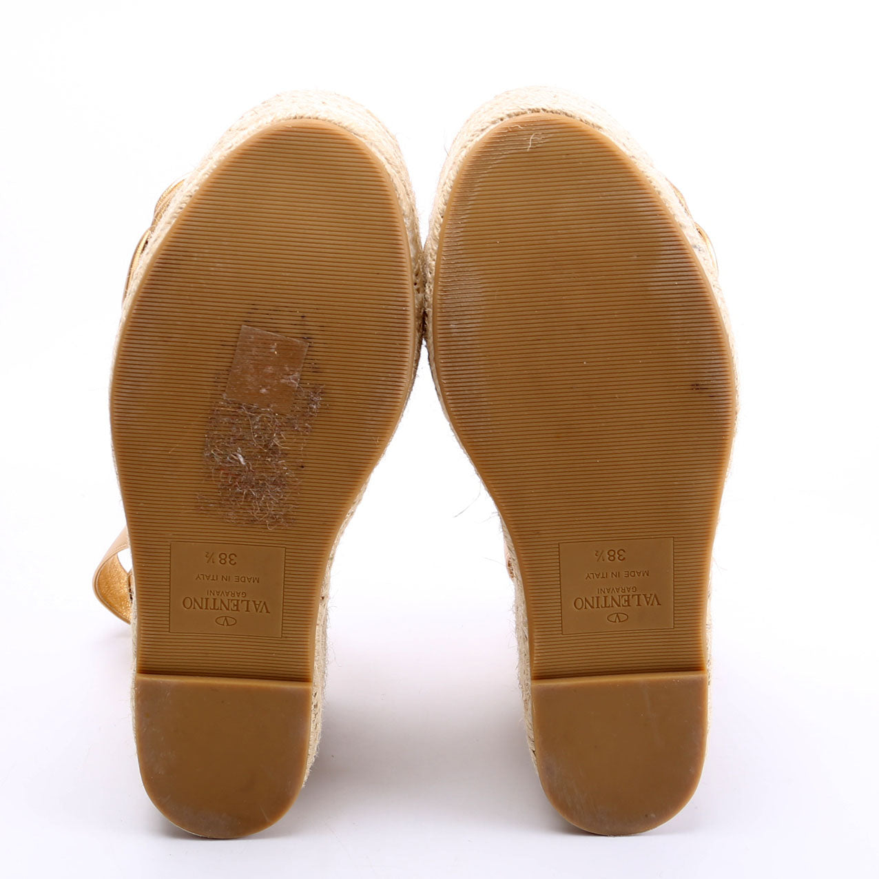 Atelier Flowers Espadrille Sandals Size 38.5 Gold