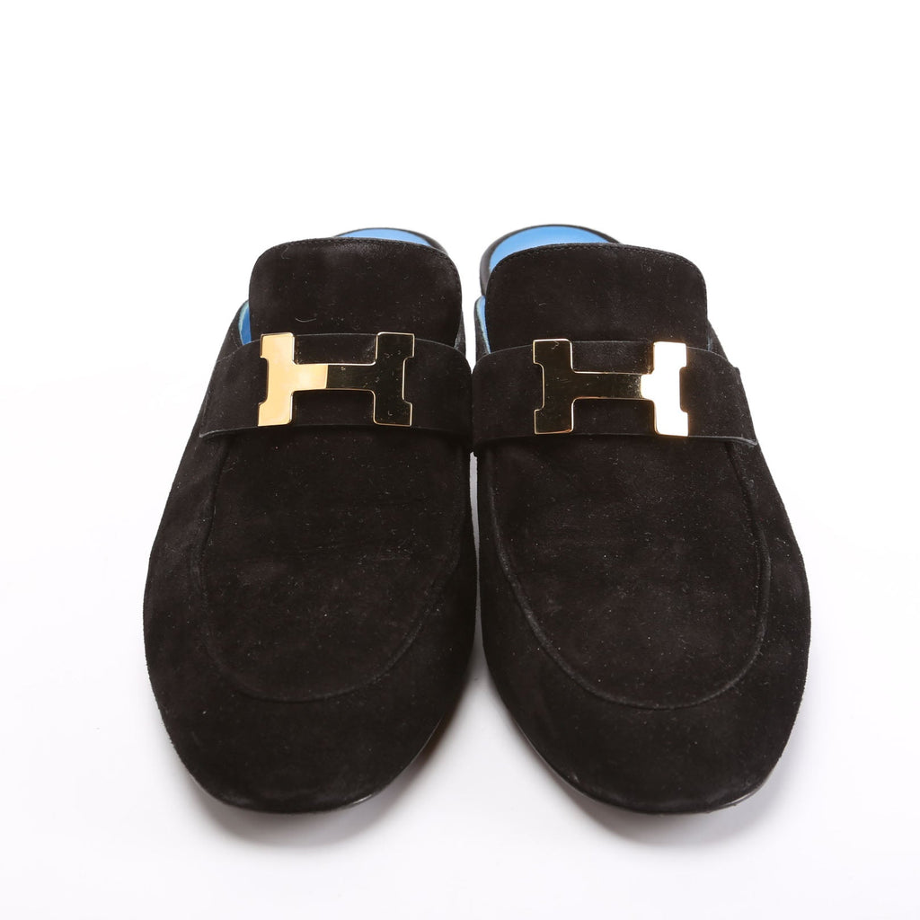 Paradis Suede Mules Size 36.5 Black