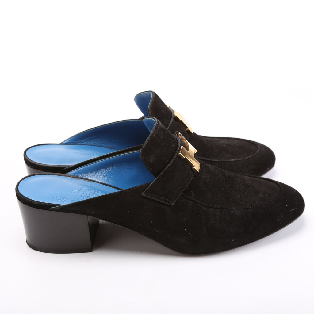 Paradis Suede Mules Size 36.5 Black