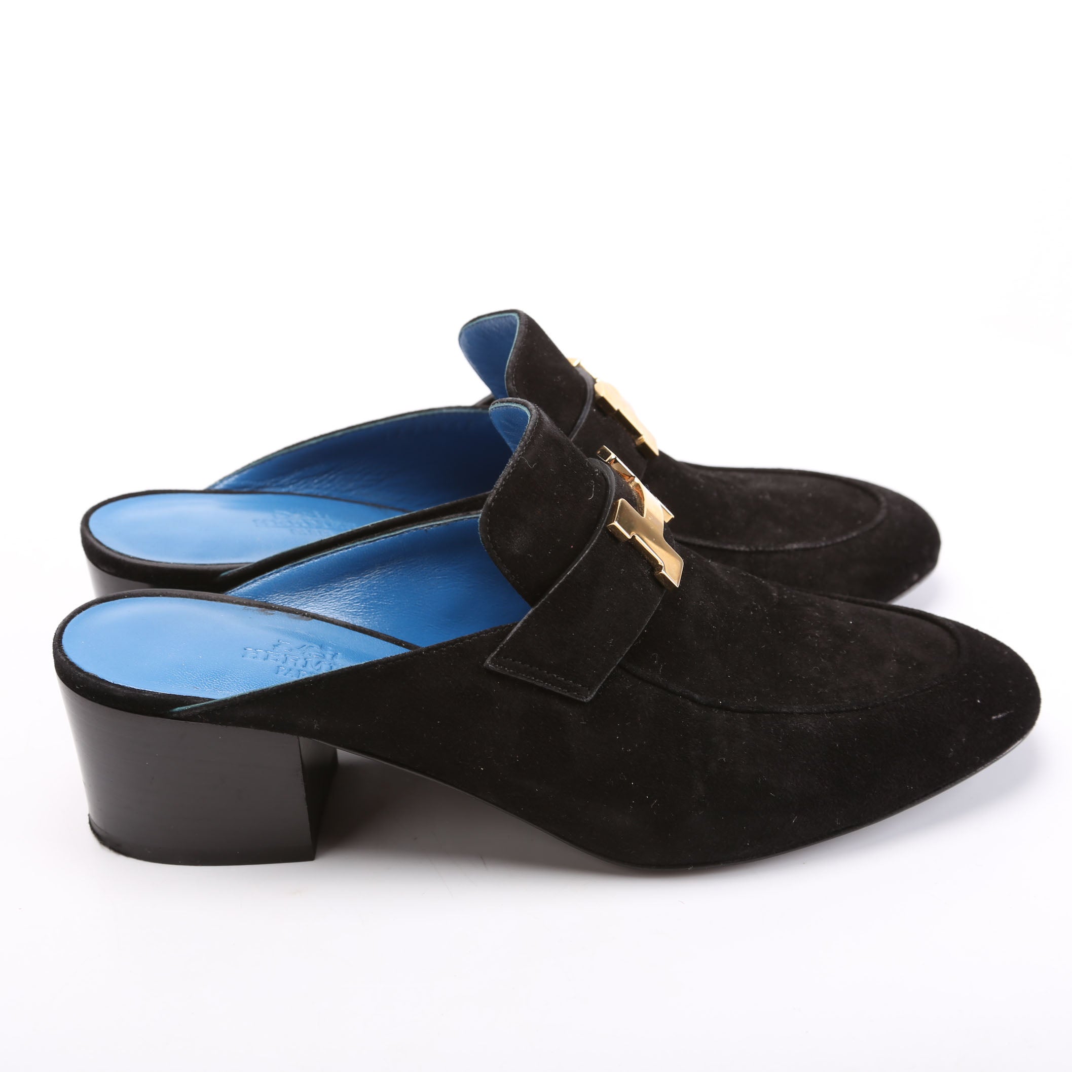 Paradis Suede Mules Size 36.5 Black
