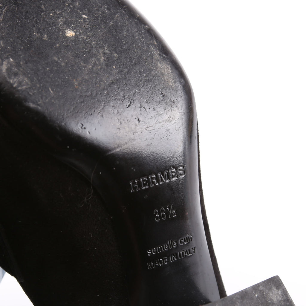 Paradis Suede Mules Size 36.5 Black