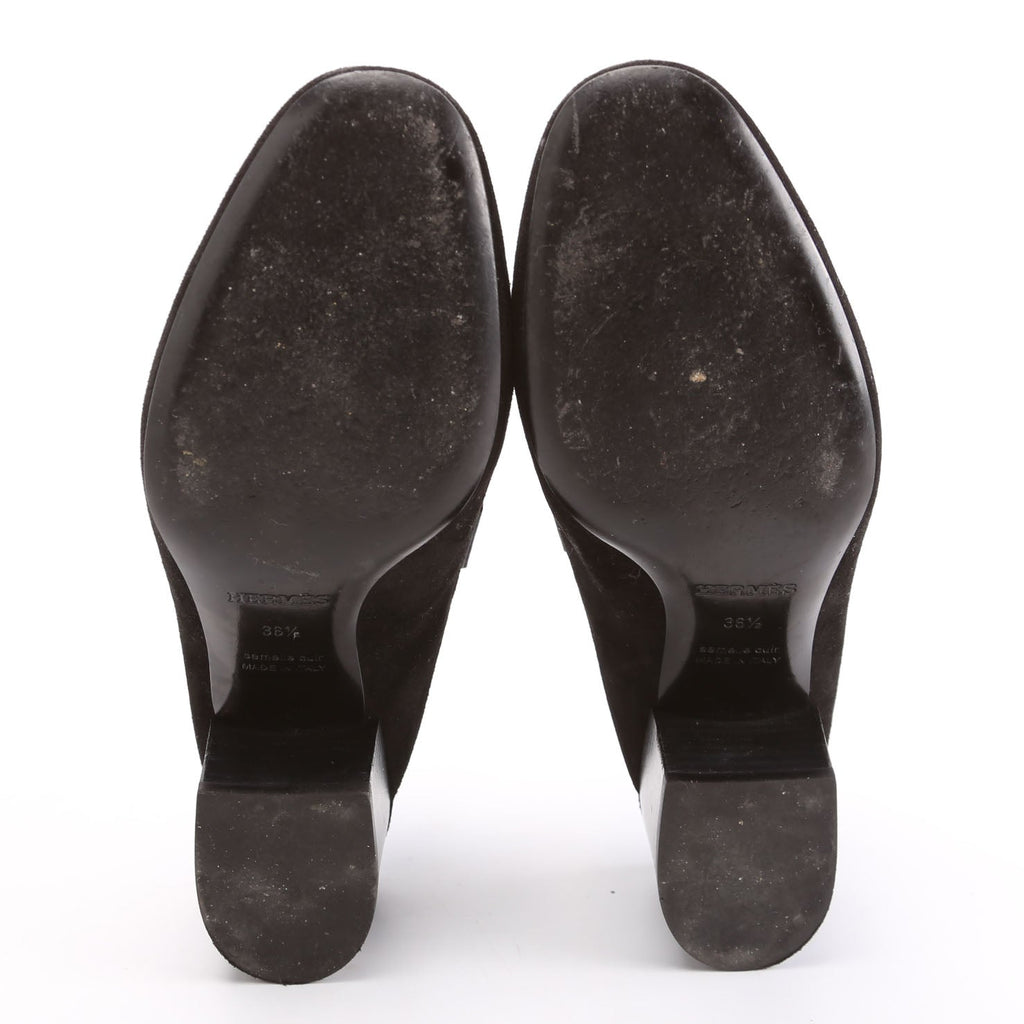 Paradis Suede Mules Size 36.5 Black