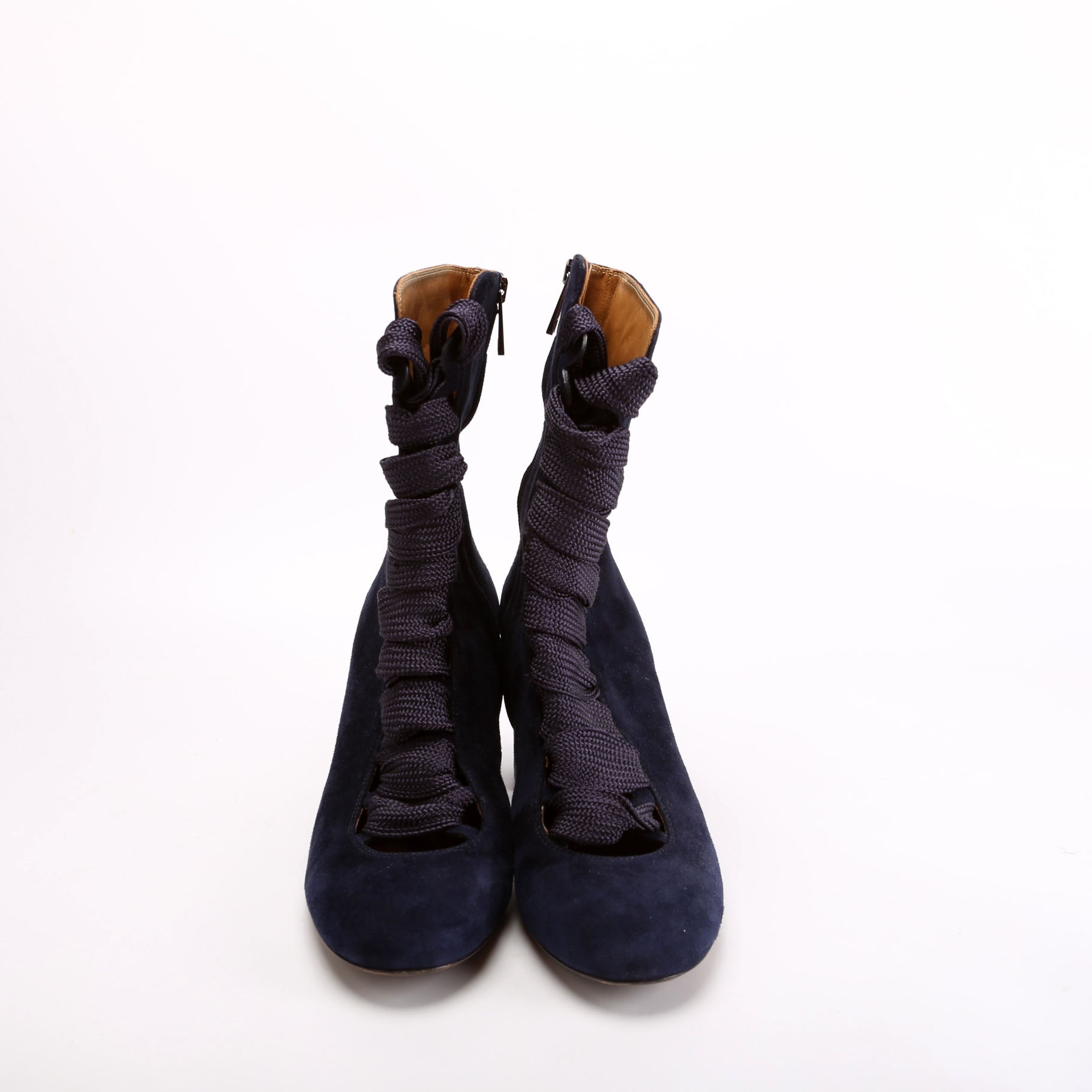 Harper Suede Lace Up Boots Size 37.5 Navy