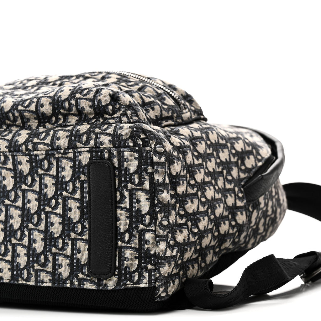 Christian Dior Oblique Calfskin Rider Backpack Beige Black