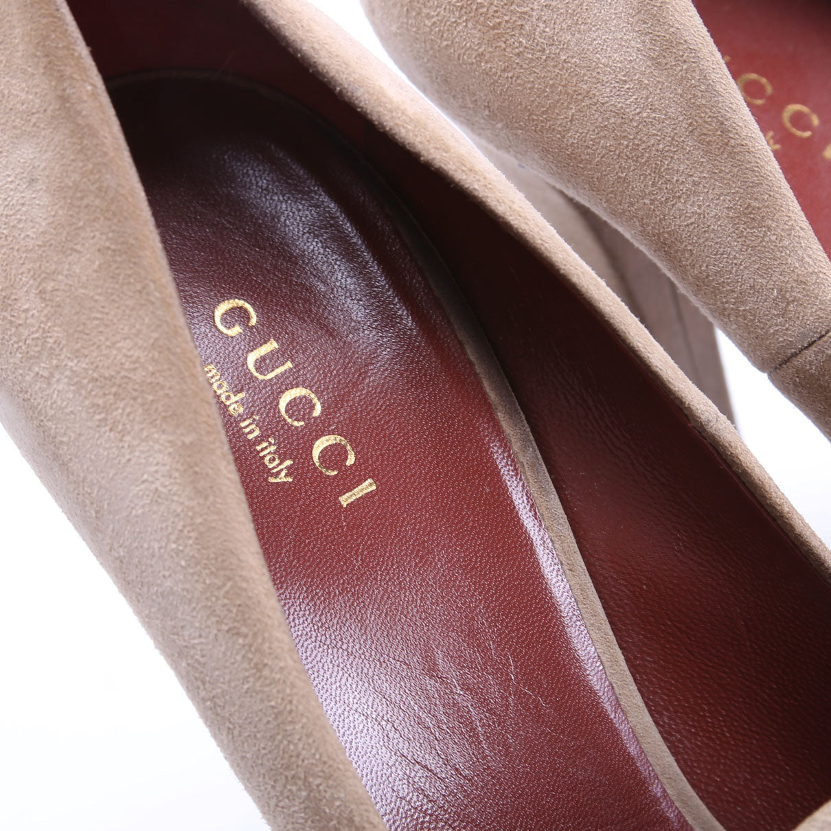 Suede Tassel Heels Size 38 Taupe