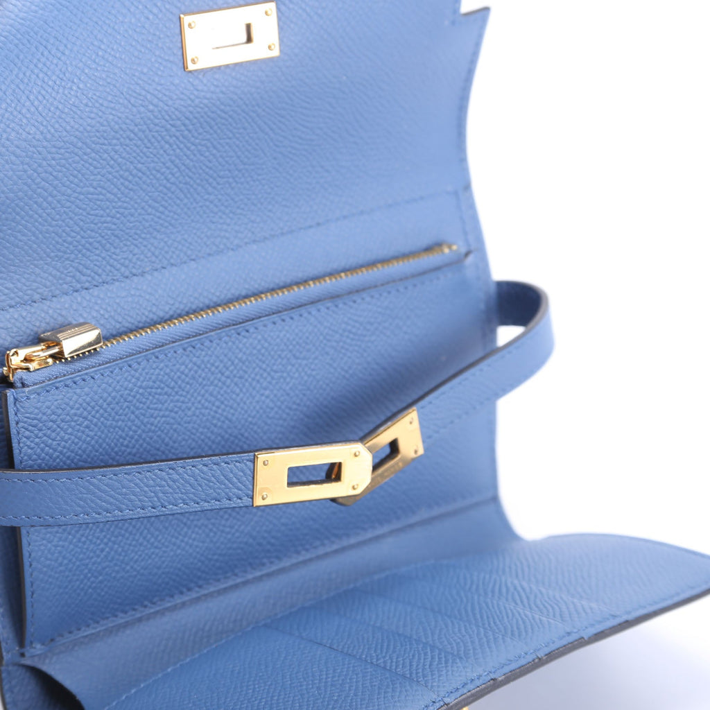 Kelly Medium Wallet Epsom Blue