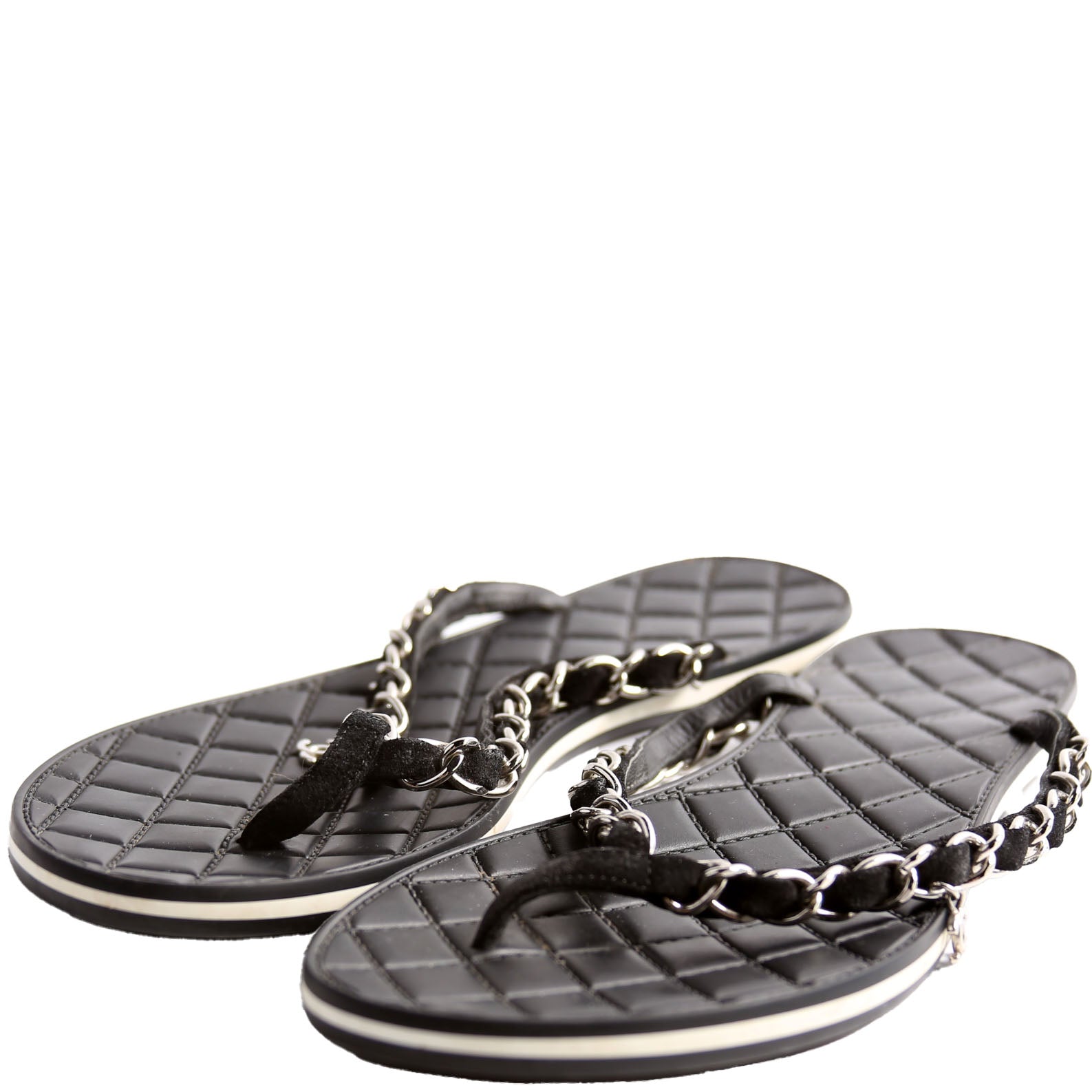 Chain Thong Sandals Size 39.5 Black