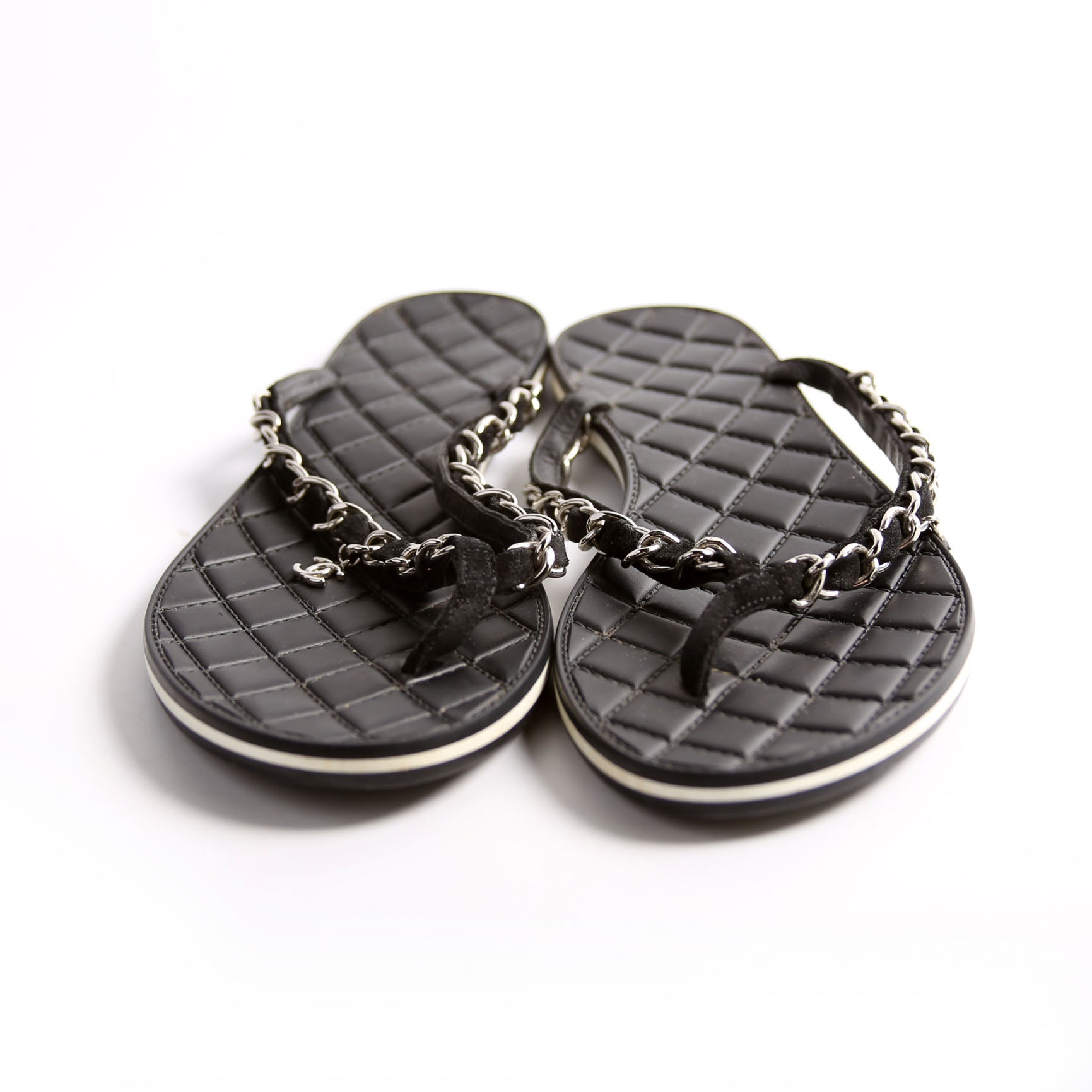 Chain Thong Sandals Size 39.5 Black