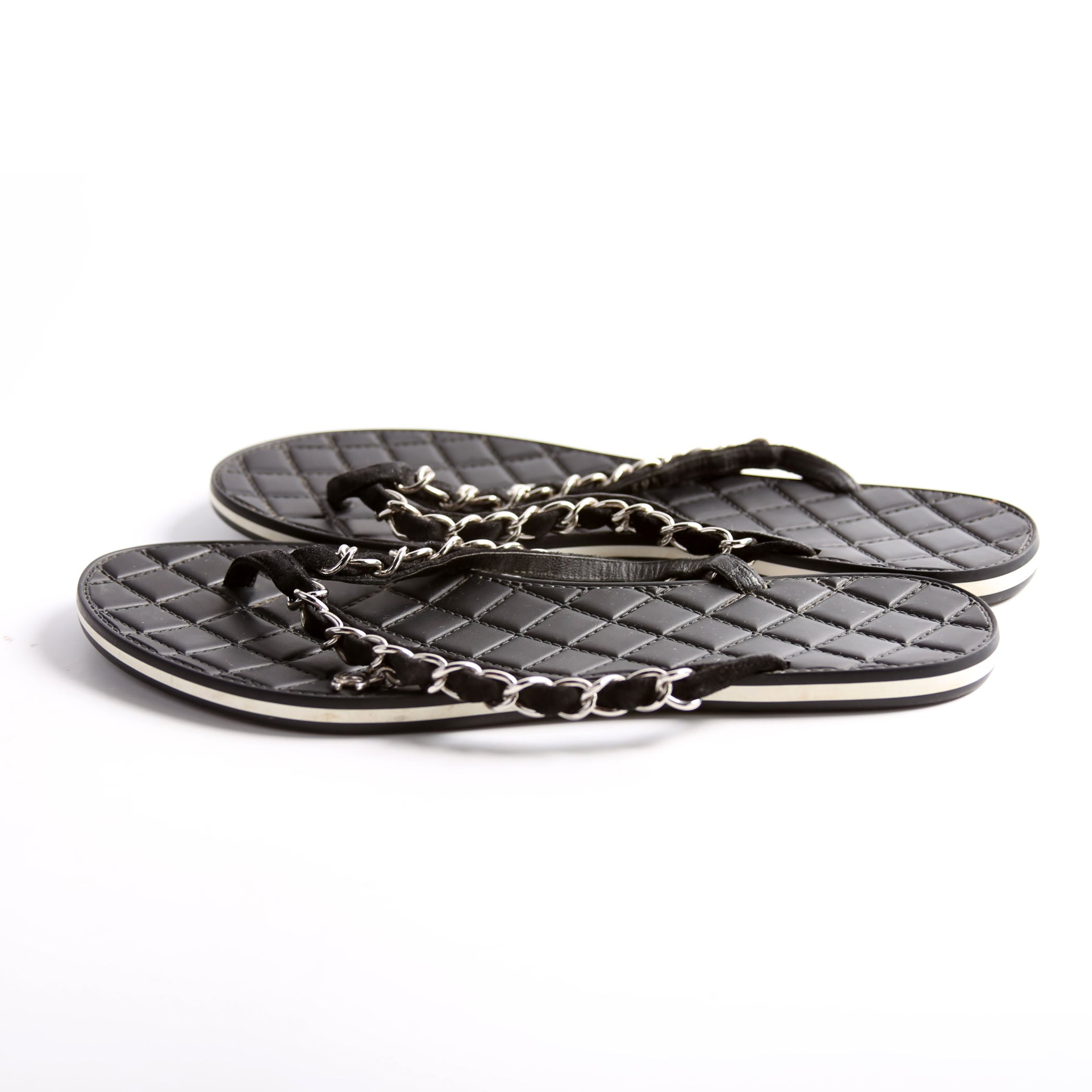 Chain Thong Sandals Size 39.5 Black