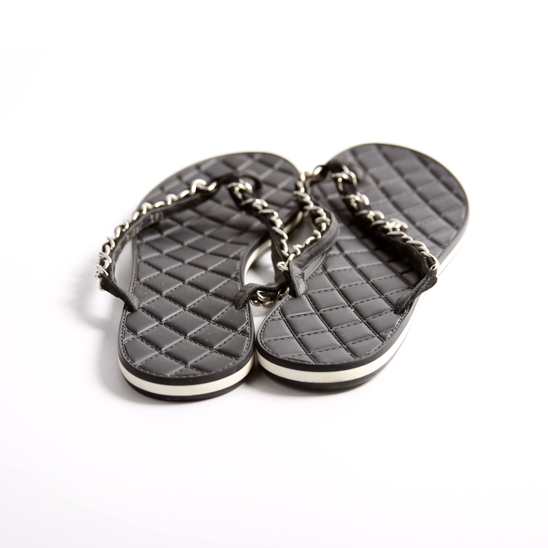 Chain Thong Sandals Size 39.5 Black