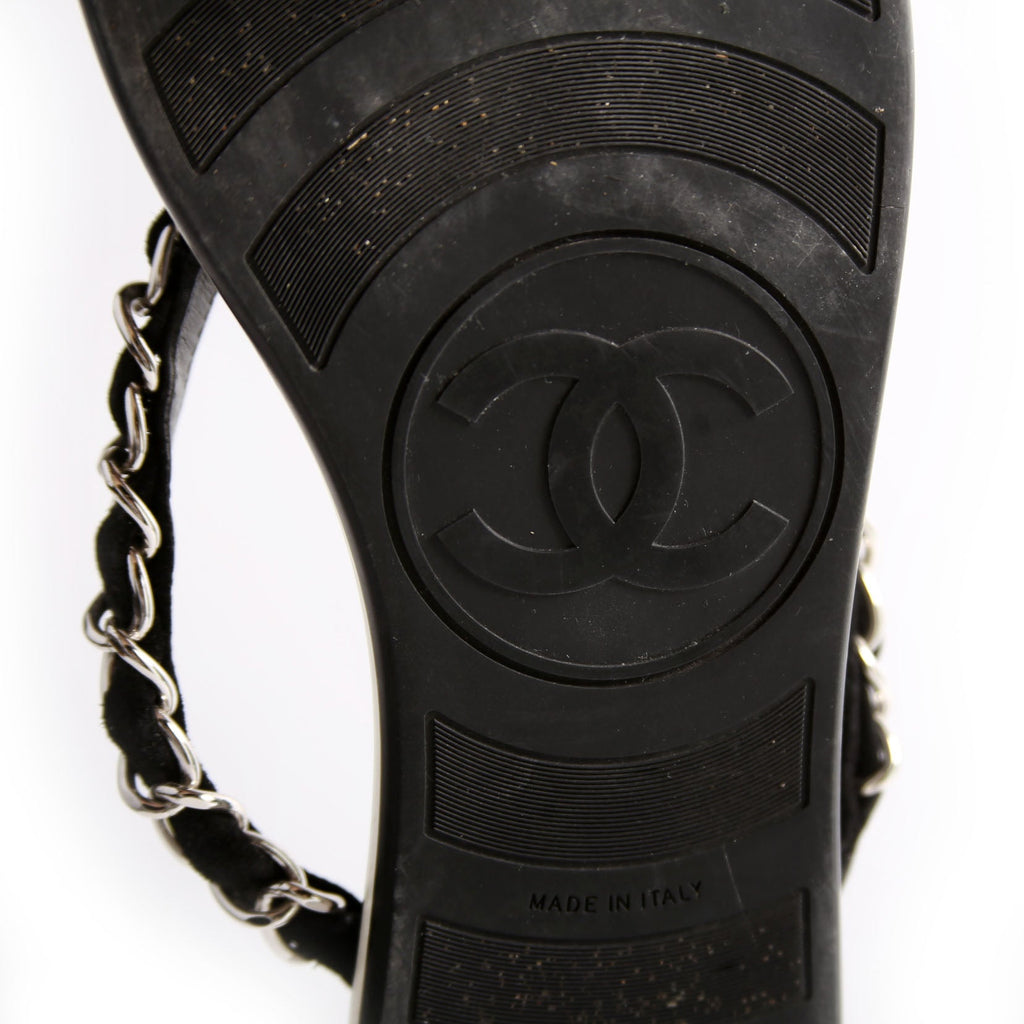 Chain Thong Sandals Size 39.5 Black