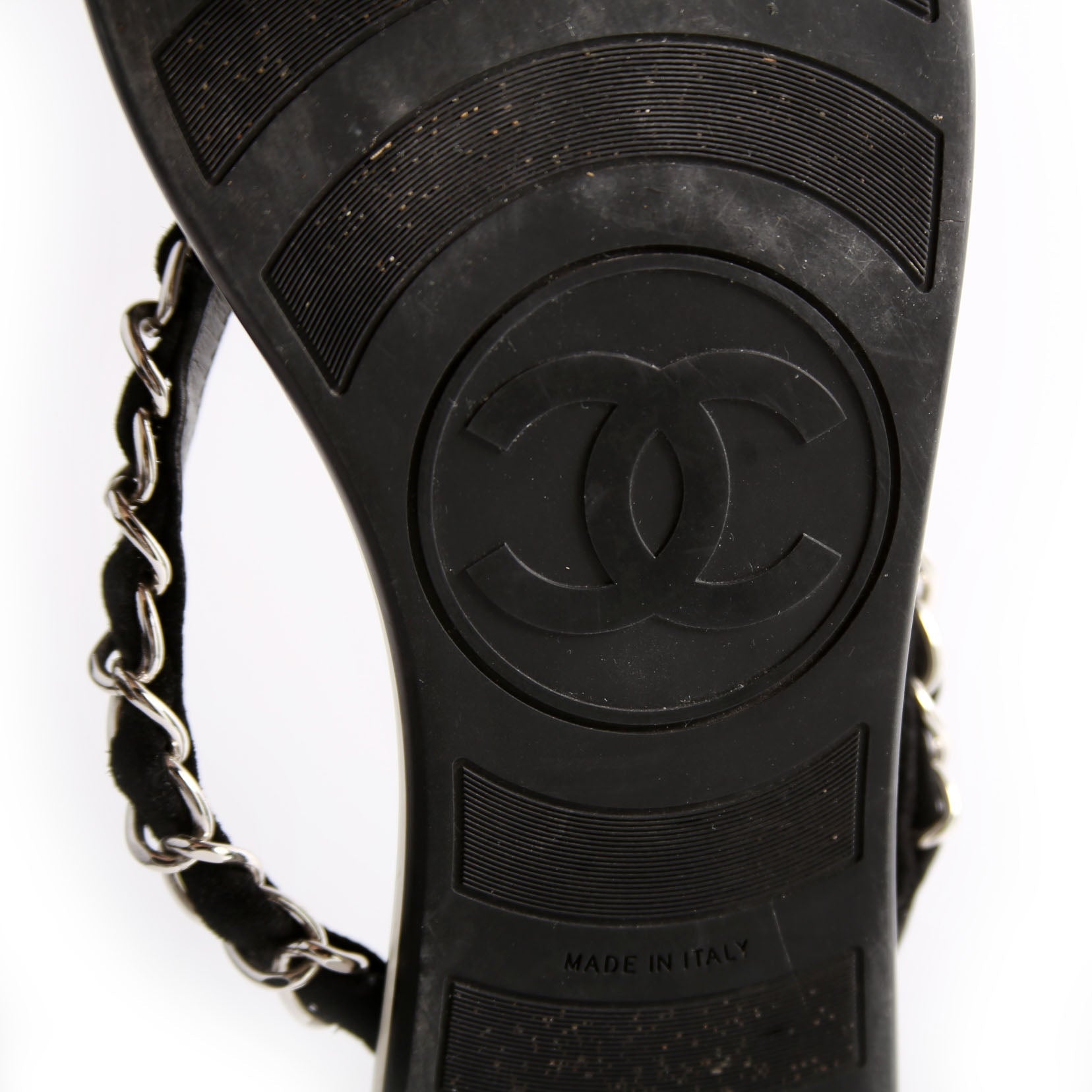 Chain Thong Sandals Size 39.5 Black
