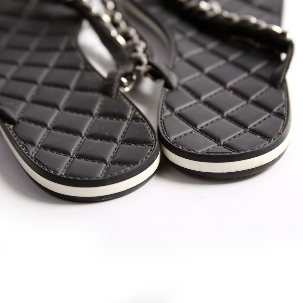 Chain Thong Sandals Size 39.5 Black