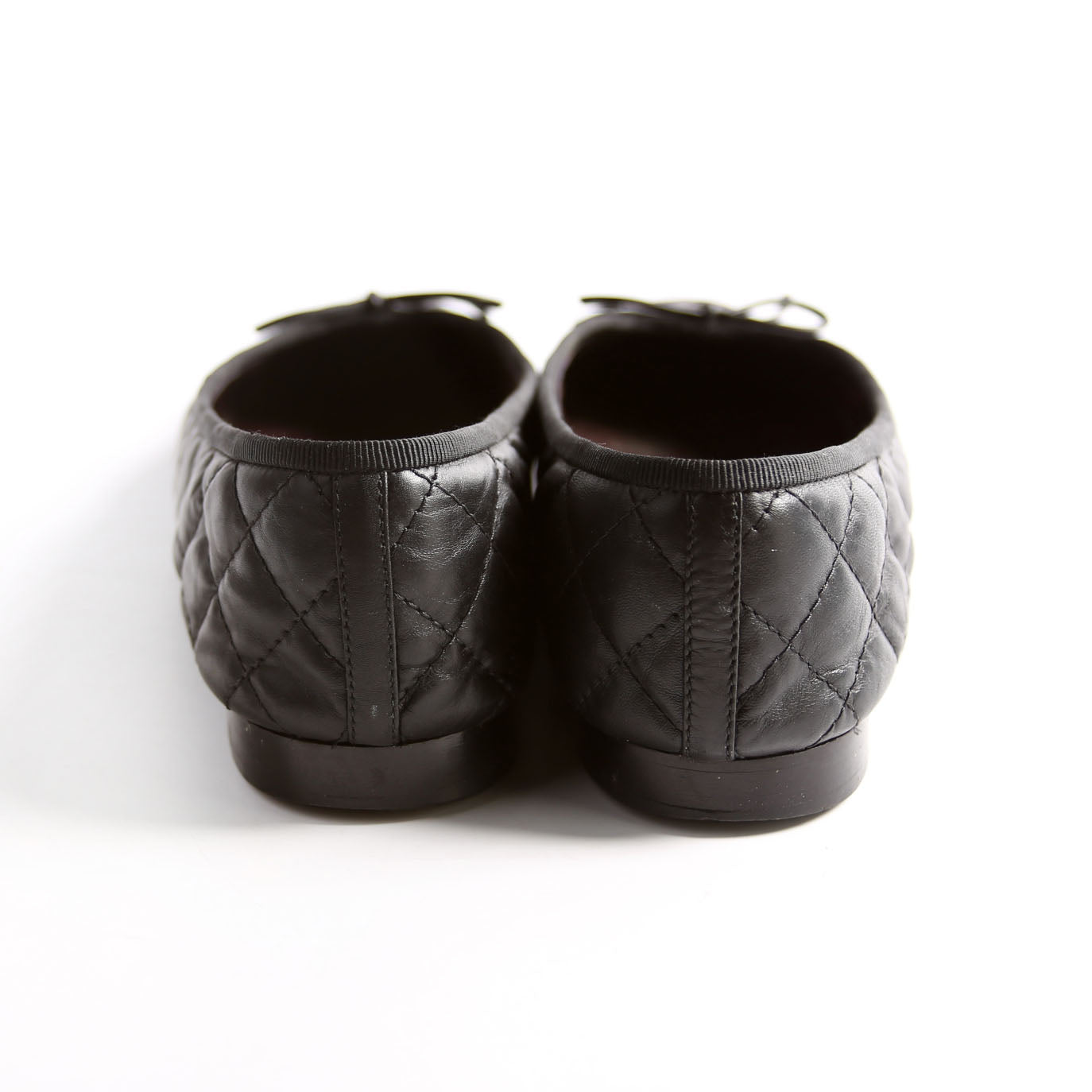 Quilted CC Cap Toe Ballet Flats Size 39 Black