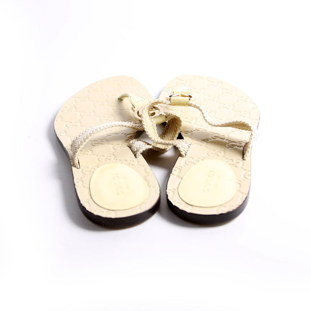 Interlocking GG Web T-Strap Sandal Size 38