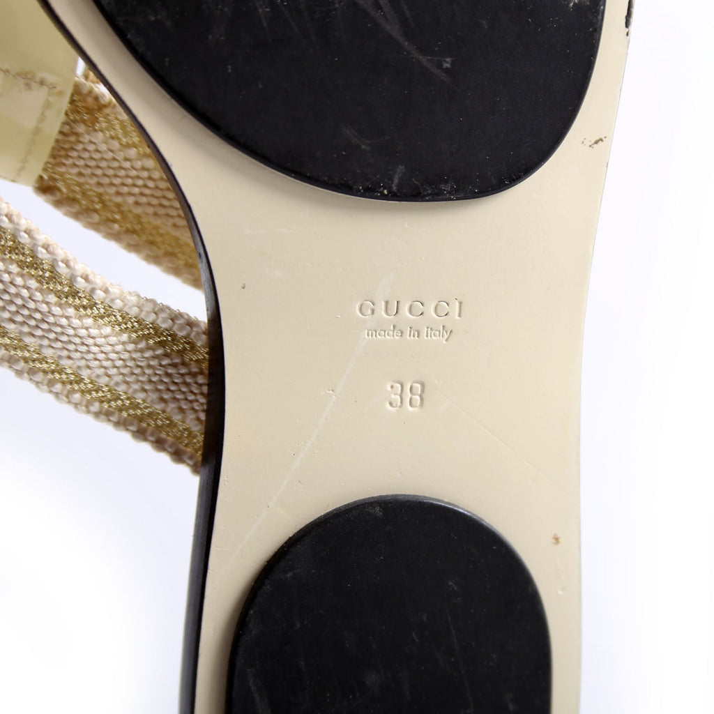 Interlocking GG Web T-Strap Sandal Size 38