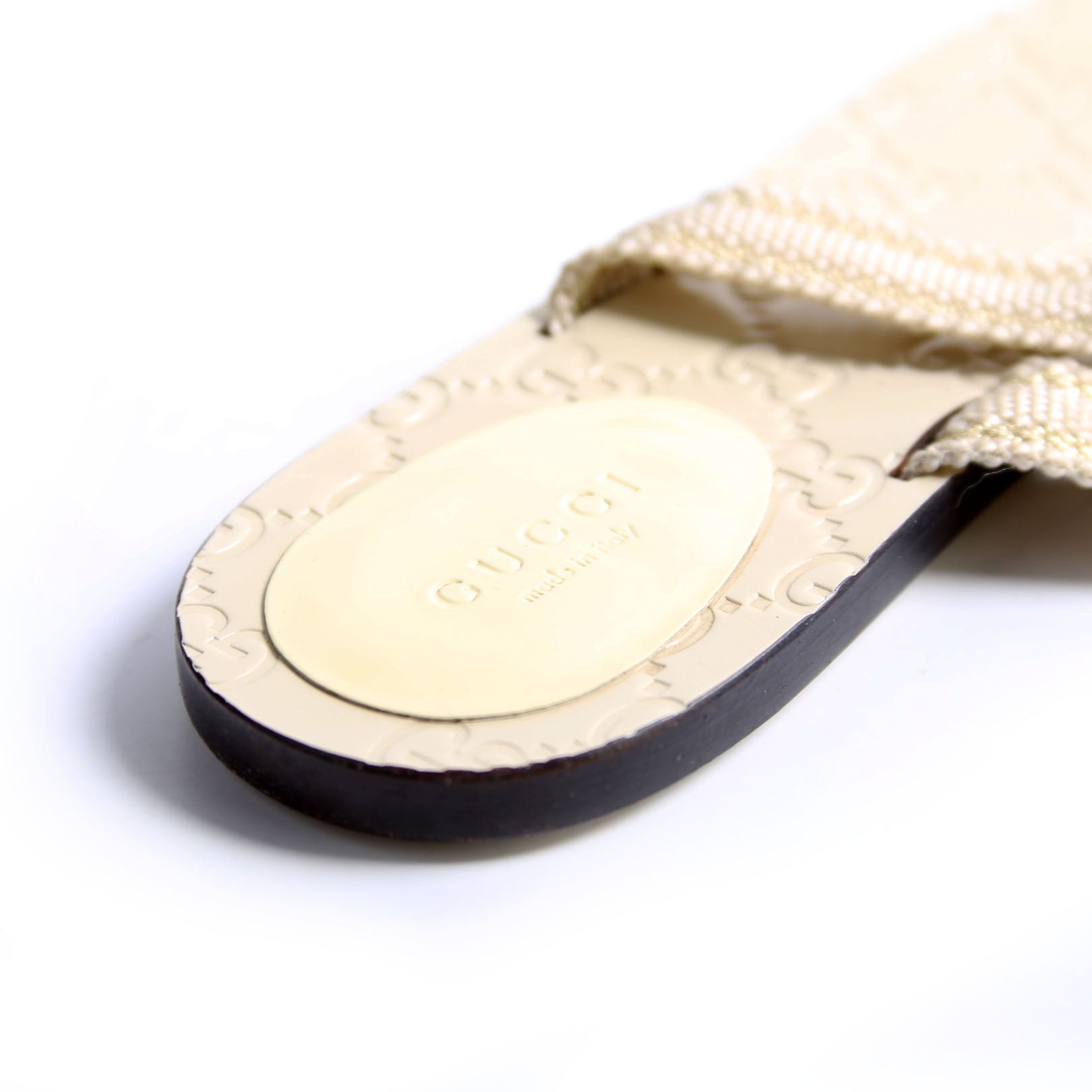 Interlocking GG Web T-Strap Sandal Size 38